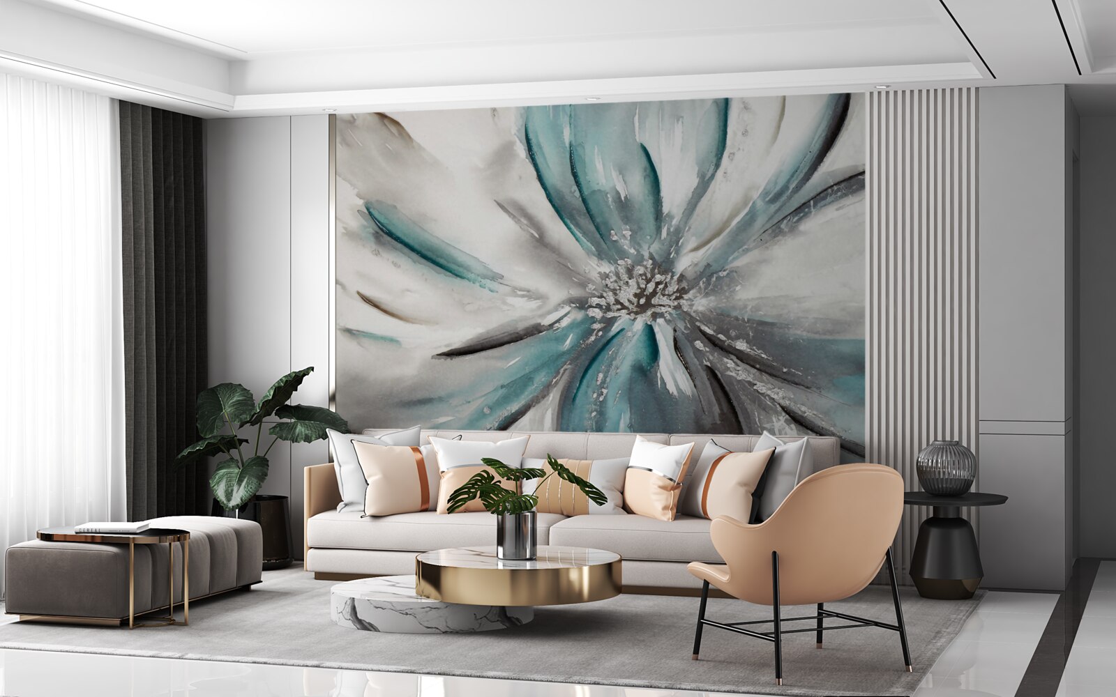 Fotobehang delicate bloemblaadjes van open knop