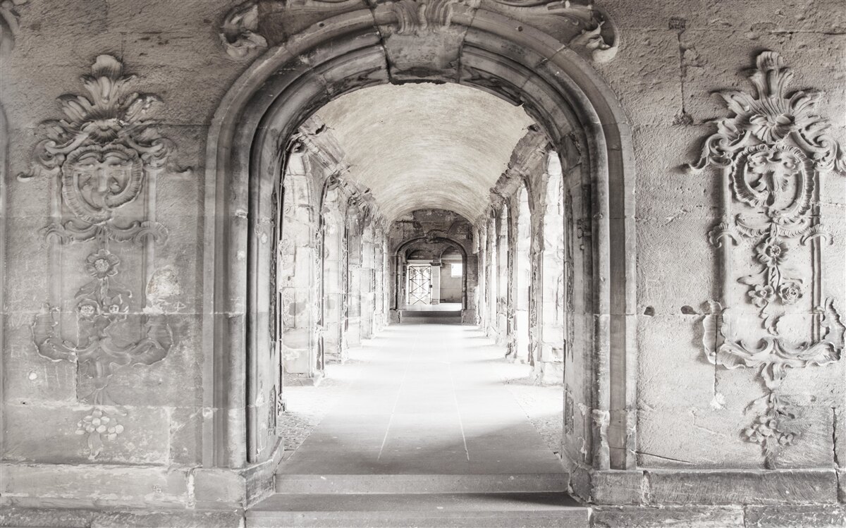 Fotobehang eindeloze gladde gewelfde steenformaties