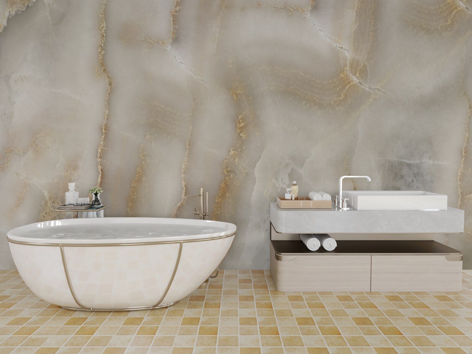 Fotobehang lichtbruin kwarts