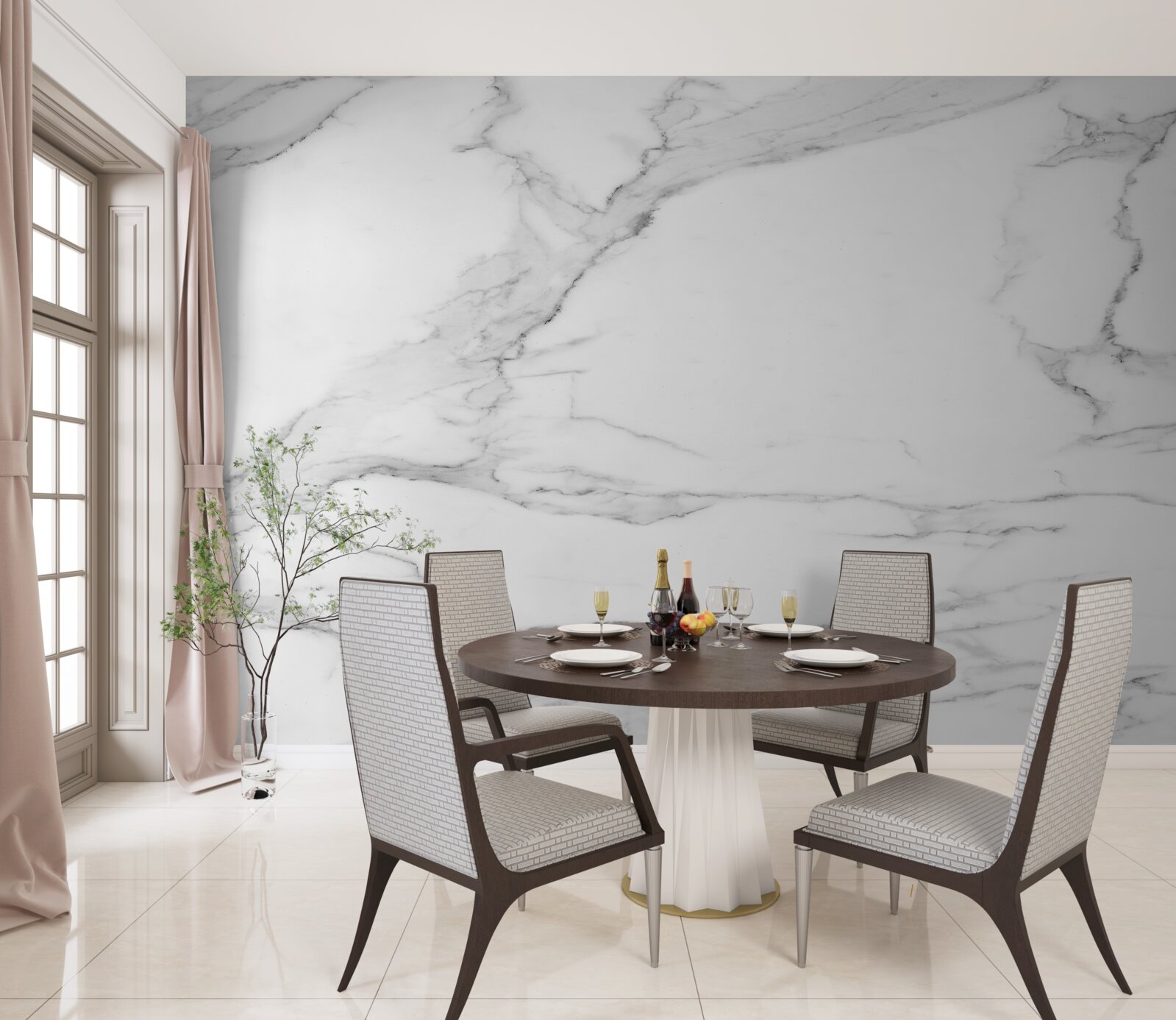 Fotobehang weergave van wolken op het wateroppervlak