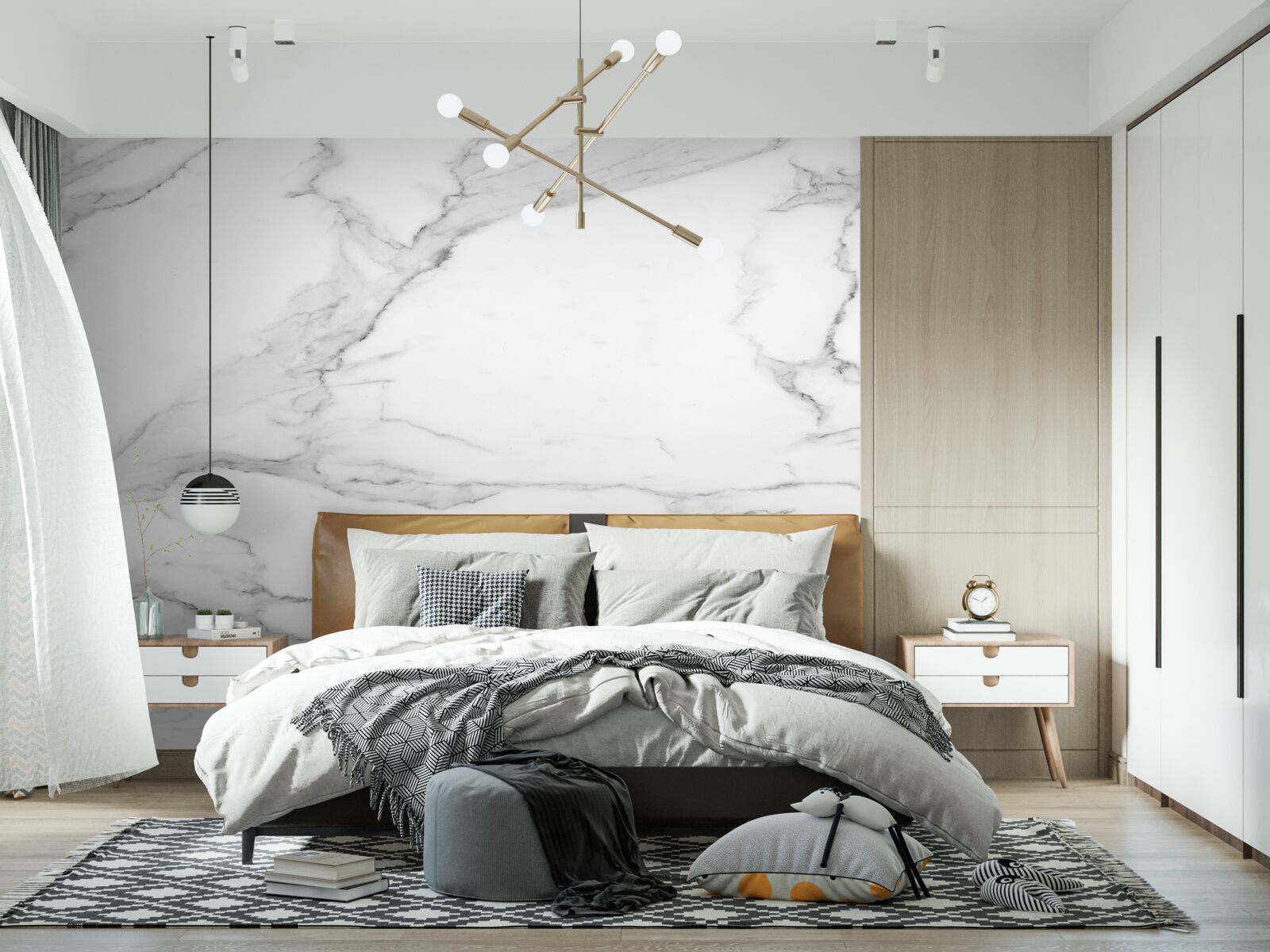 Fotobehang weergave van wolken op het wateroppervlak