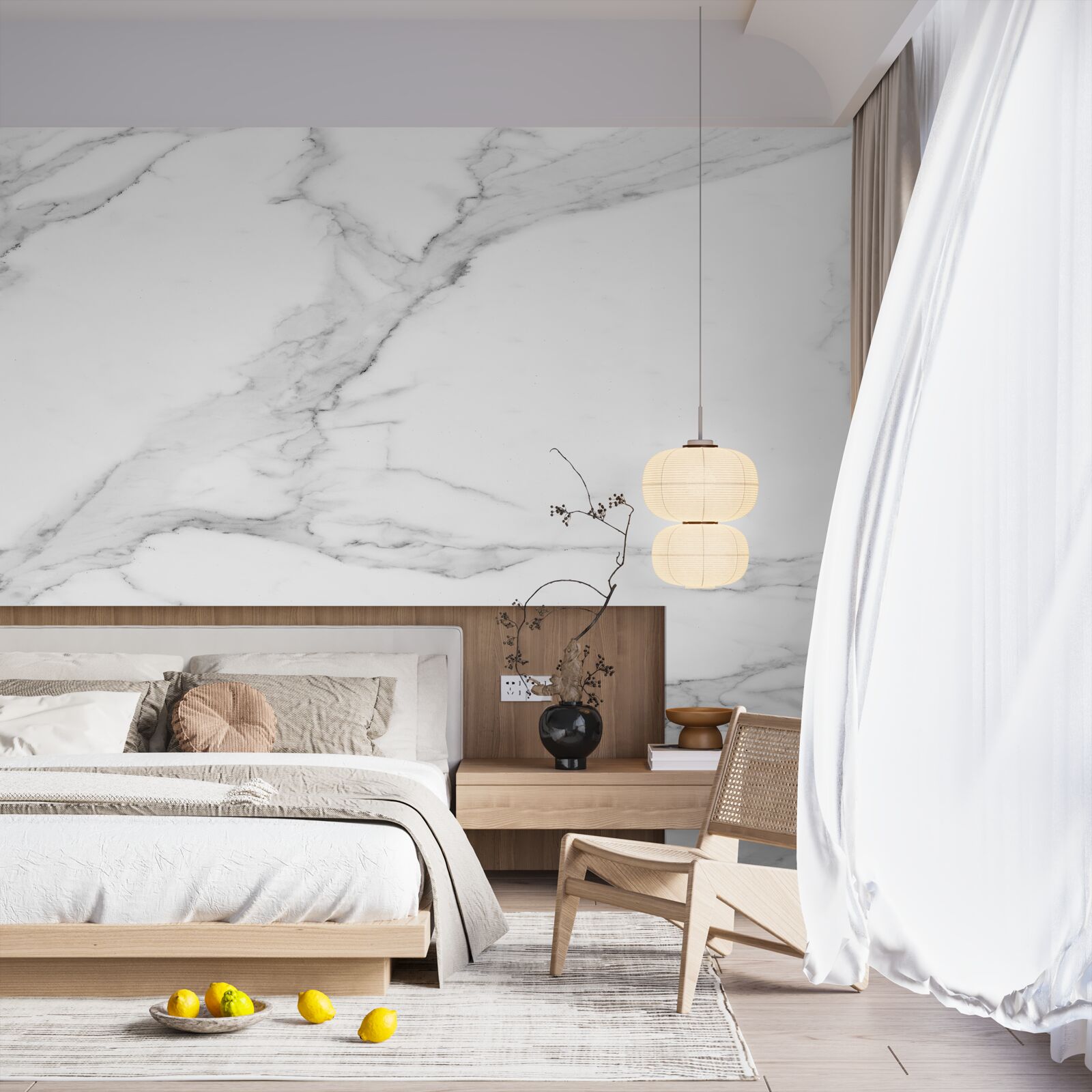 Fotobehang weergave van wolken op het wateroppervlak