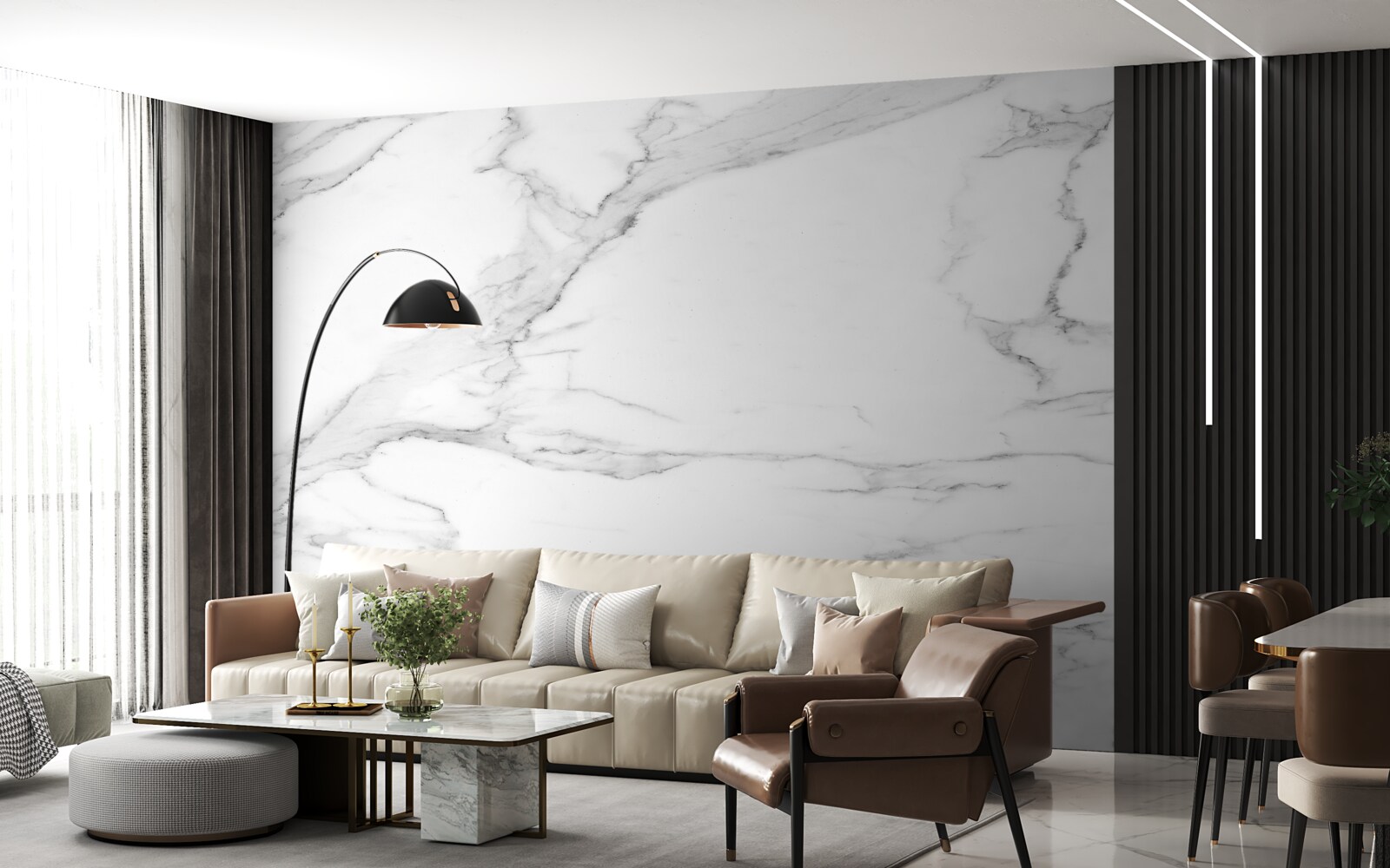 Fotobehang weergave van wolken op het wateroppervlak