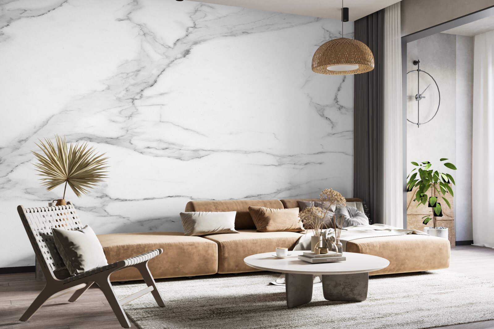 Fotobehang weergave van wolken op het wateroppervlak