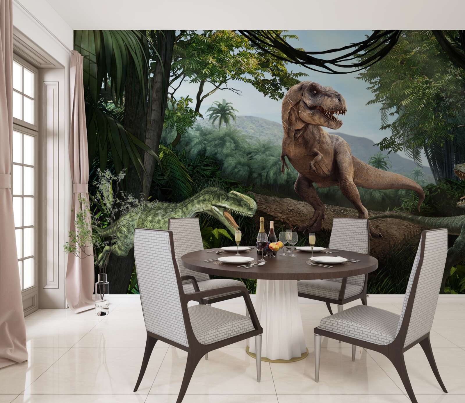 Fotobehang de periode van de dinosauriërs in de tropen