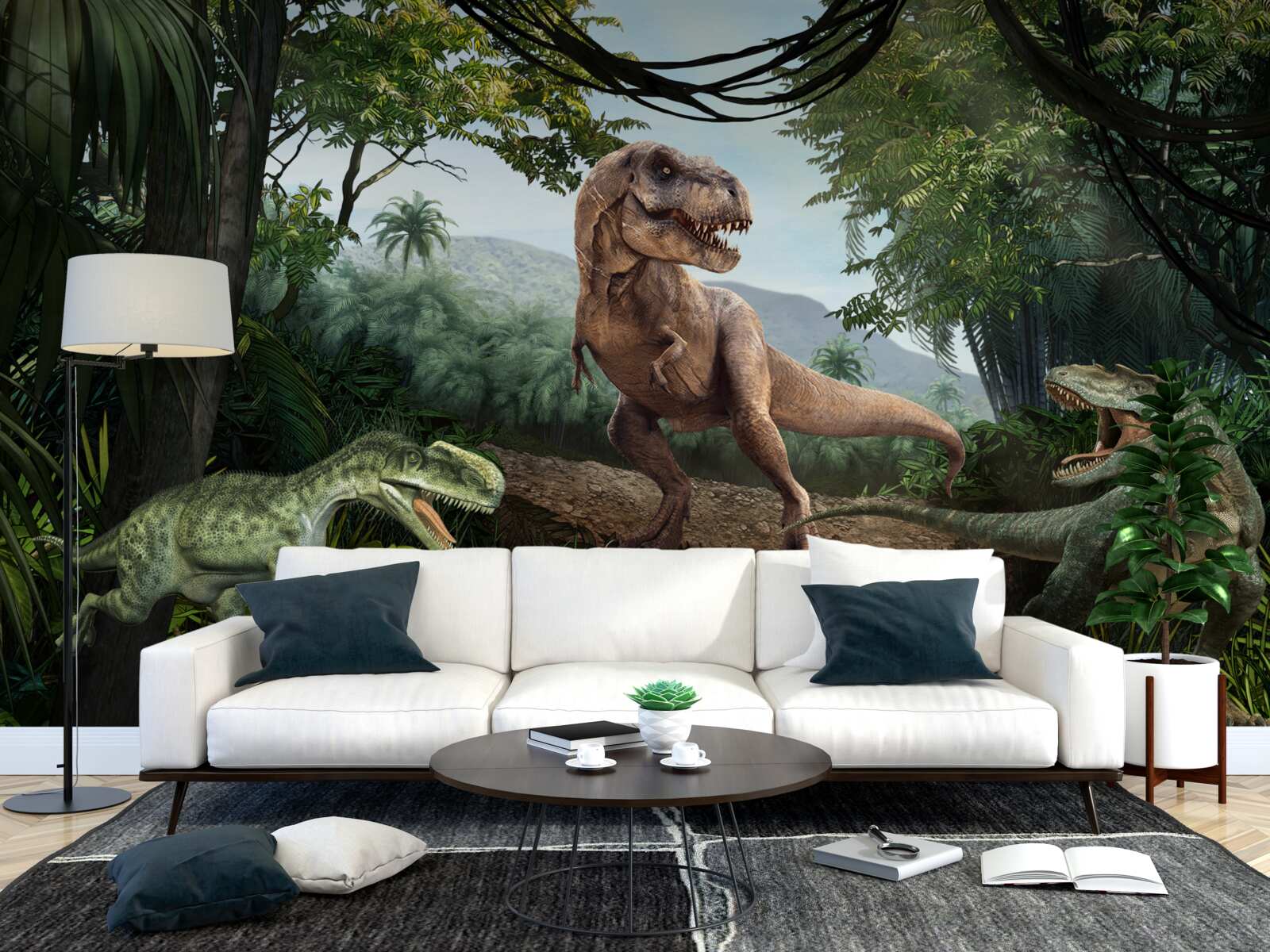 Fotobehang de periode van de dinosauriërs in de tropen