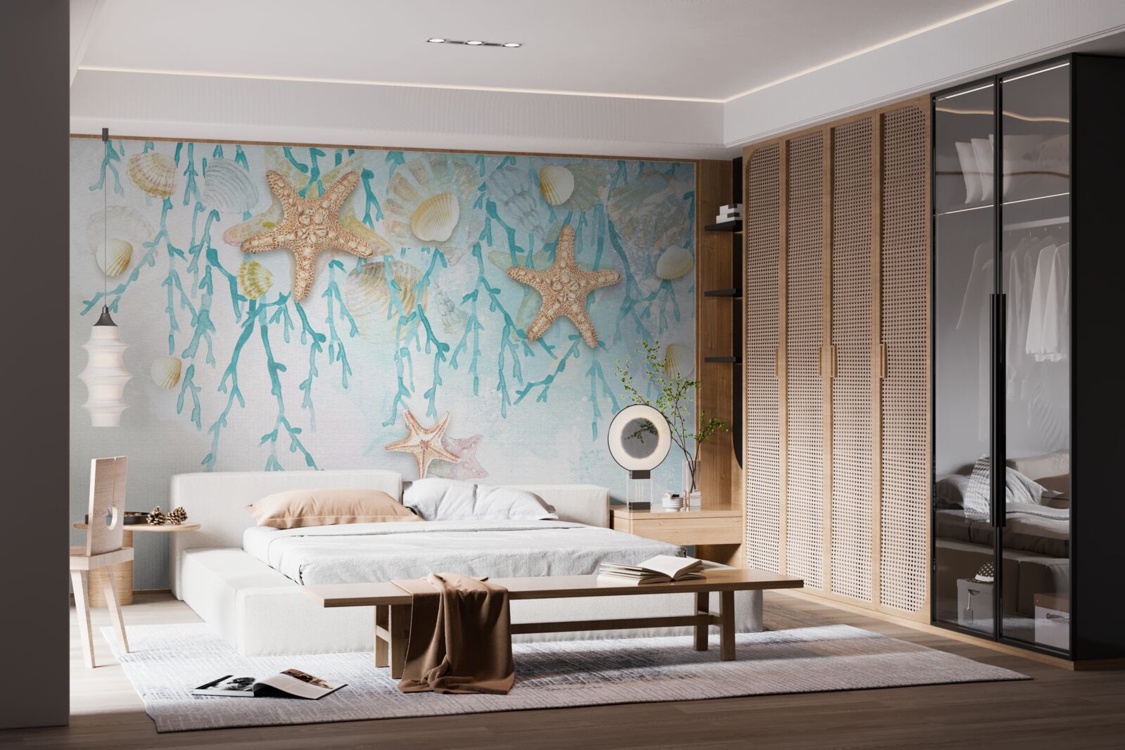 Fotobehang sterrenhemel en zeekust