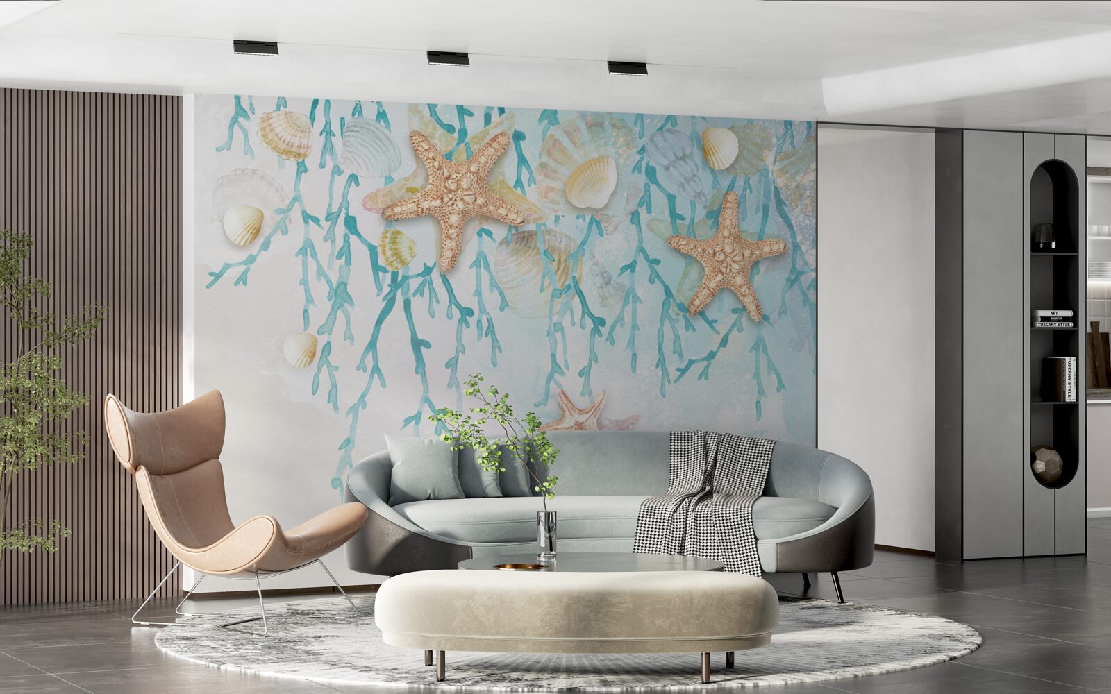 Fotobehang sterrenhemel en zeekust