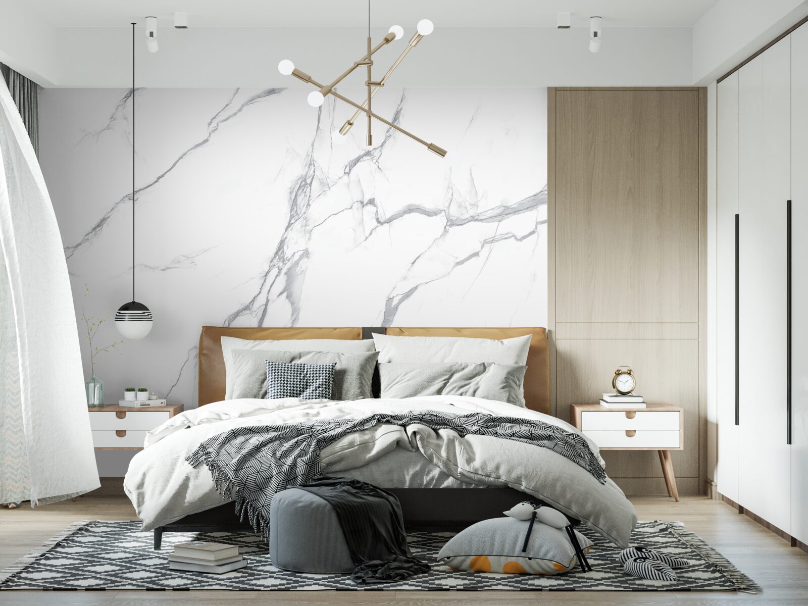 Fotobehang krachtige storm op lichte wolken