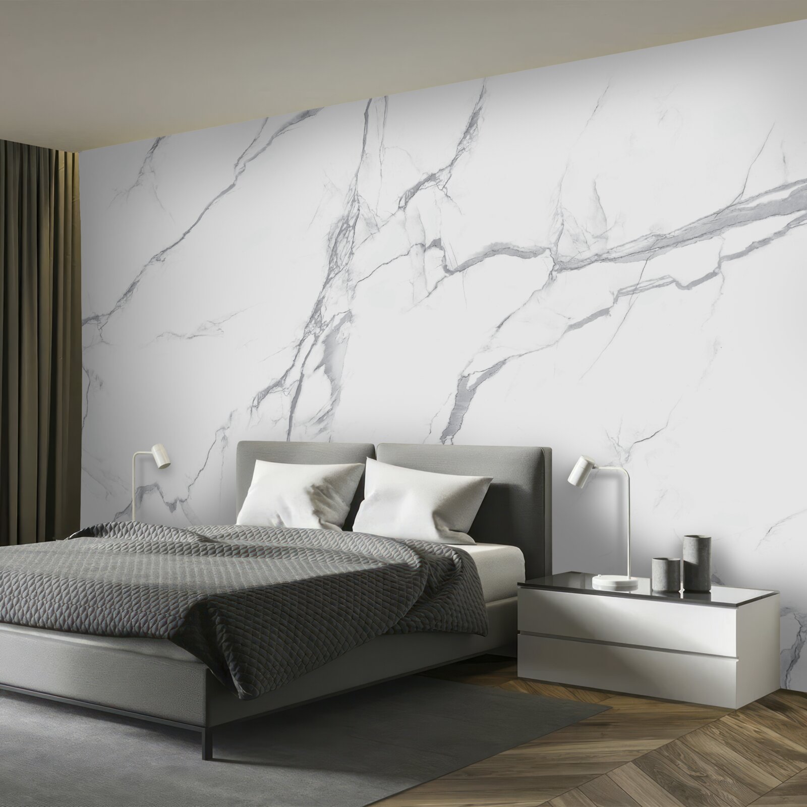 Fotobehang krachtige storm op lichte wolken