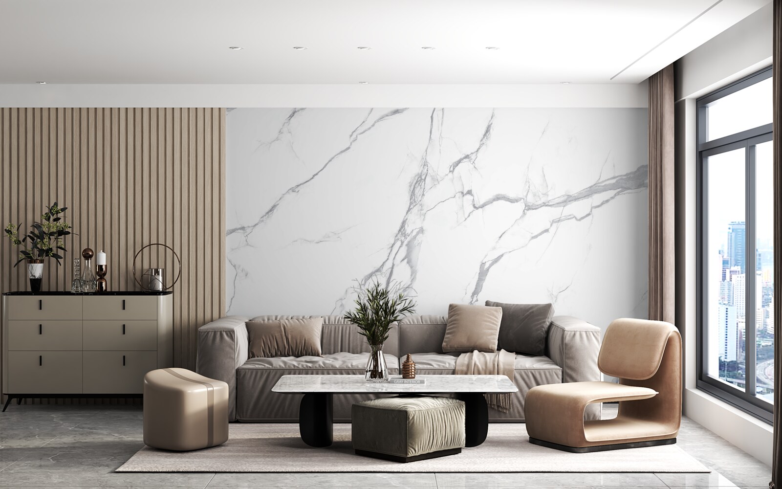 Fotobehang krachtige storm op lichte wolken