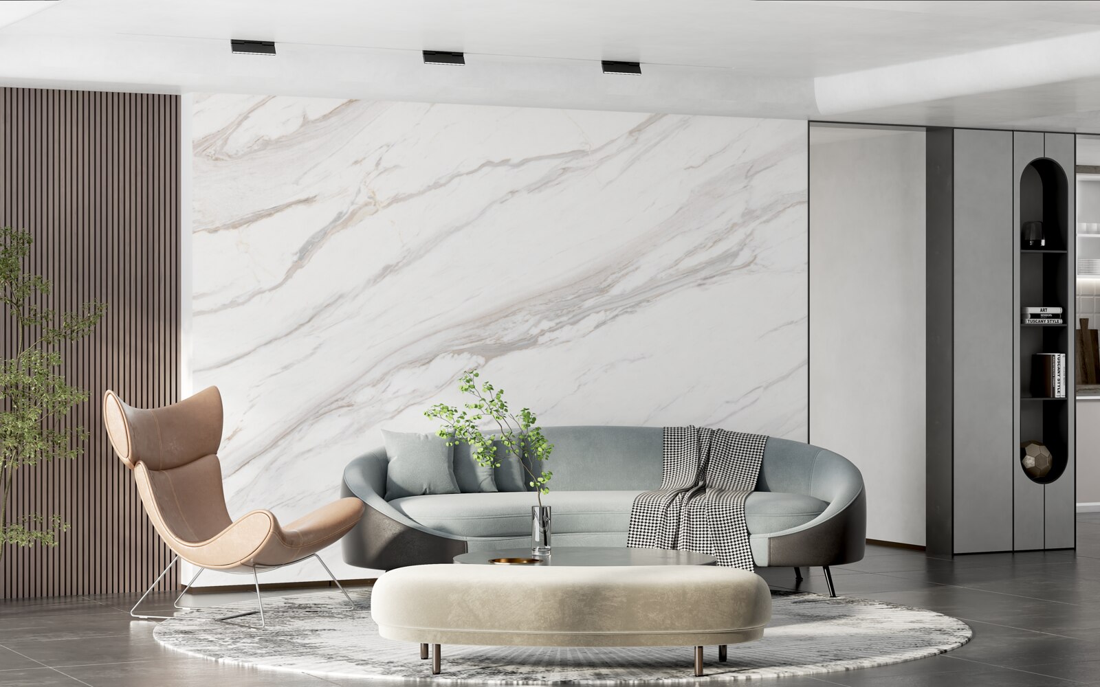 Fotobehang marmer met een delicate lichtgouden tint