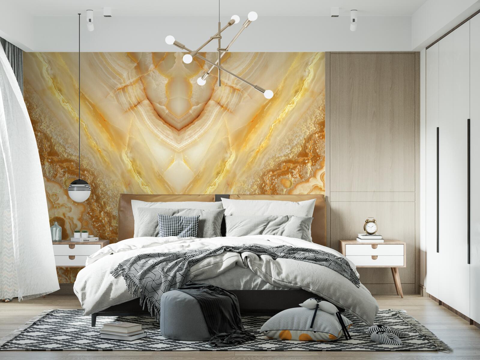 Fotobehang plak barnsteen op marmeren achtergrond