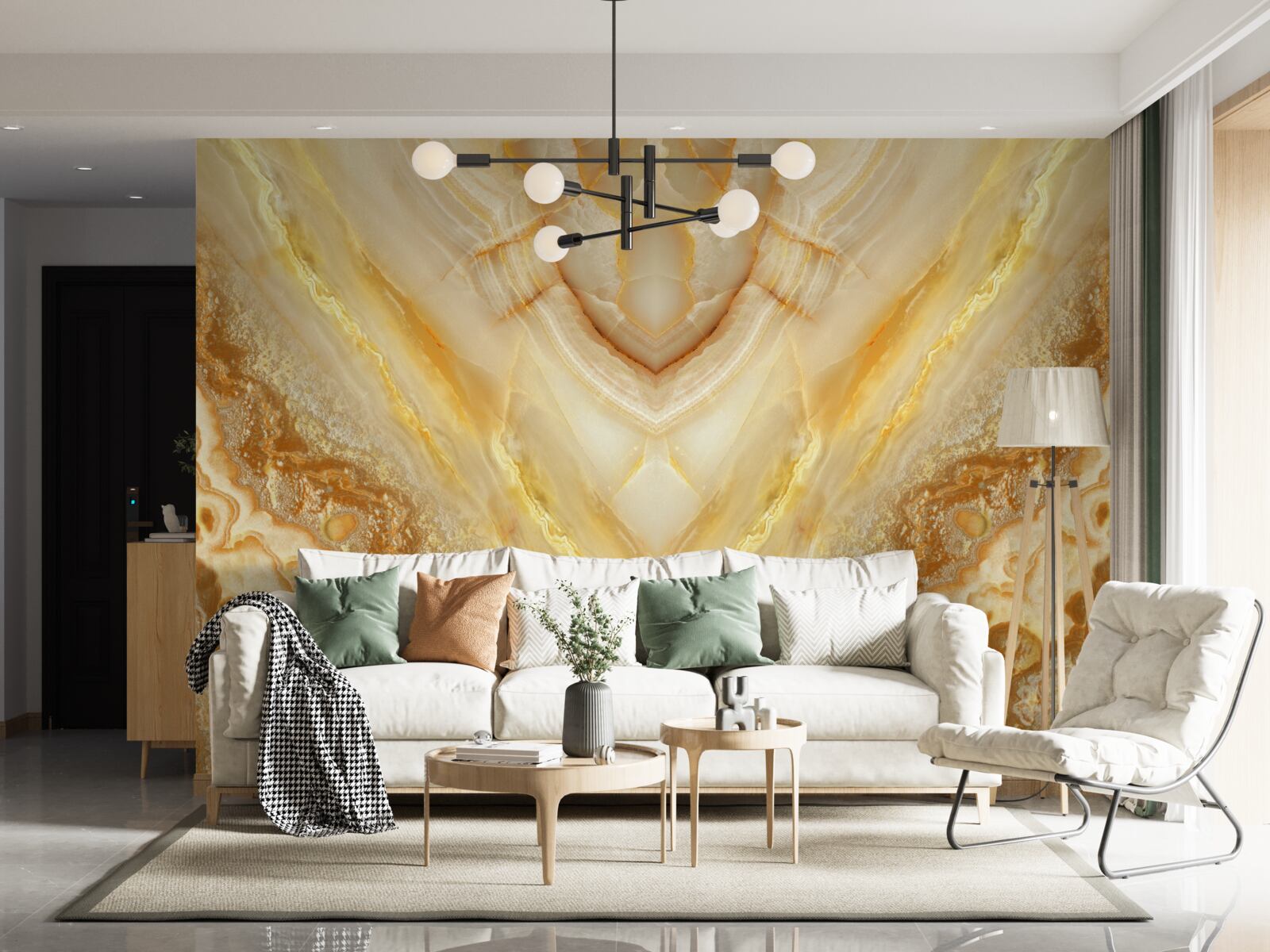 Fotobehang plak barnsteen op marmeren achtergrond