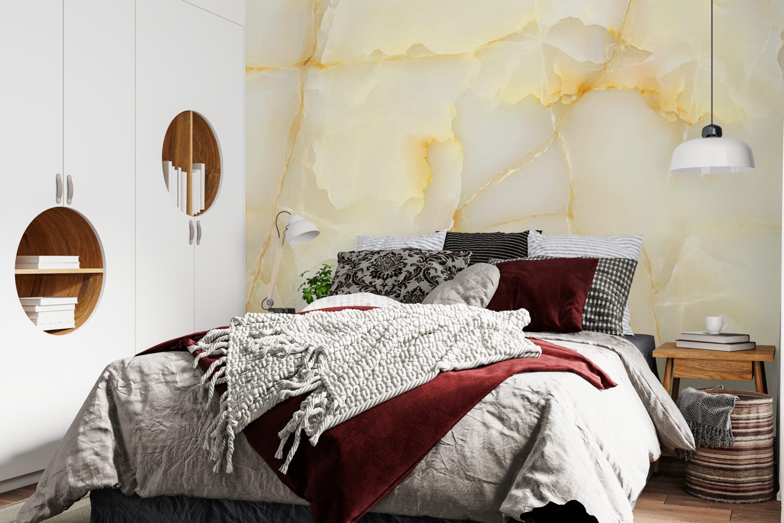 Fotobehang fijn marmer met een gouden tint