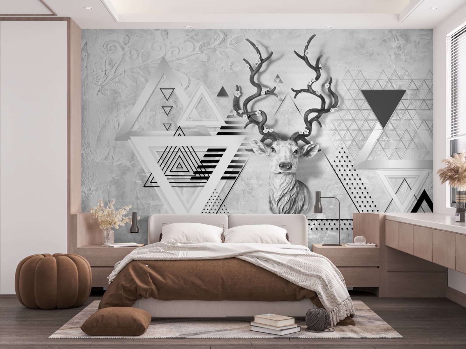 Fotobehang abstract geometrisch beeld van een trots hert