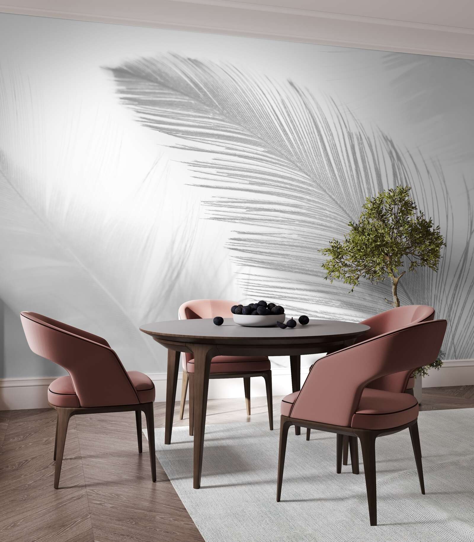 Fotobehang twee grote heldere veren