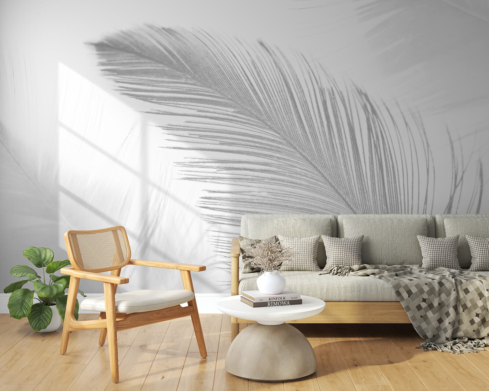 Fotobehang twee grote heldere veren