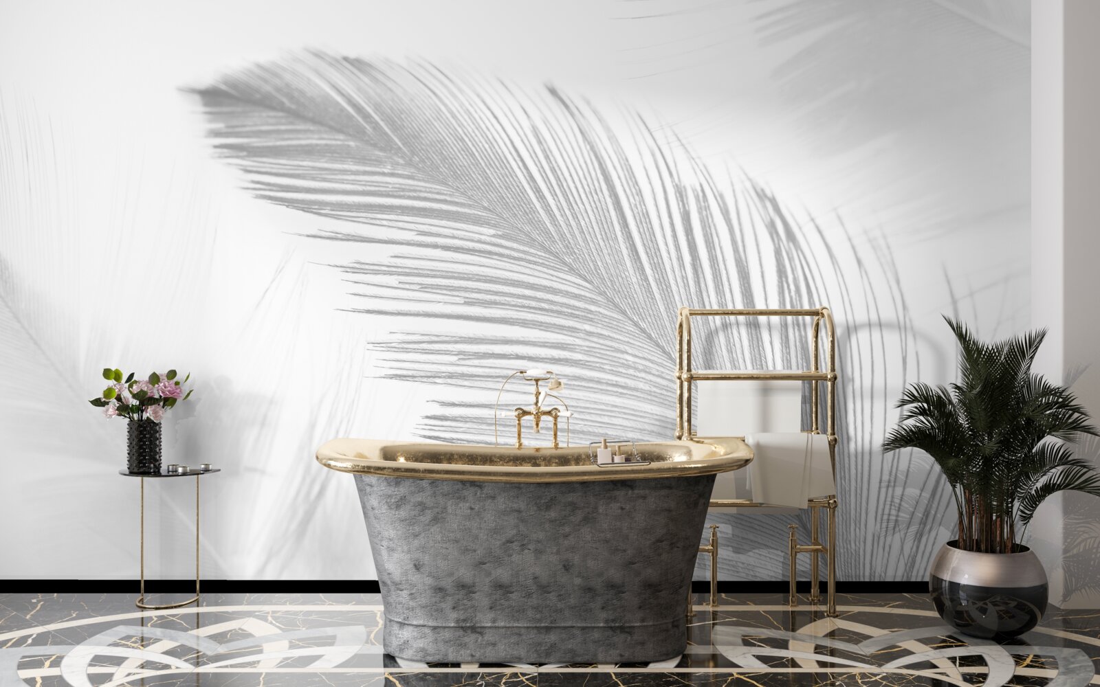 Fotobehang twee grote heldere veren