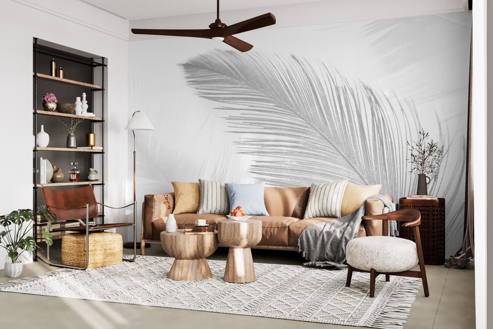 Fotobehang twee grote heldere veren