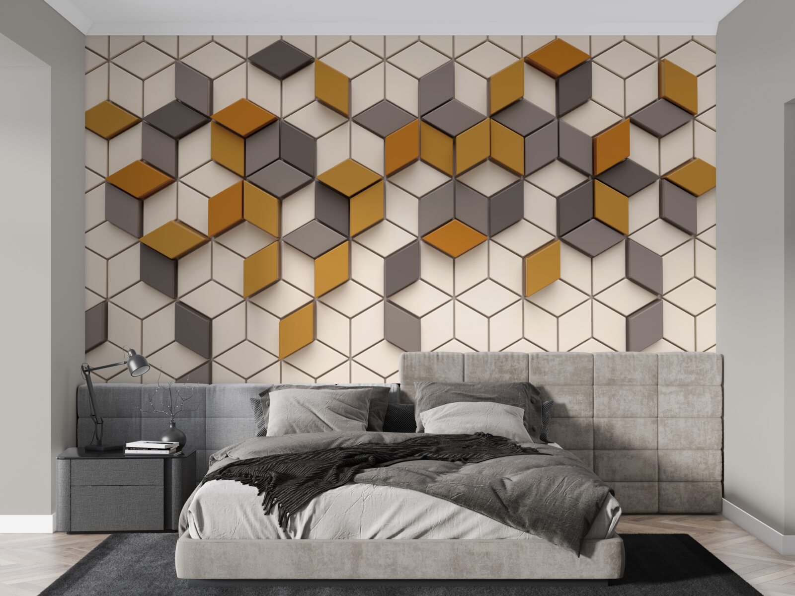 Fotobehang blokken met verschillende randen