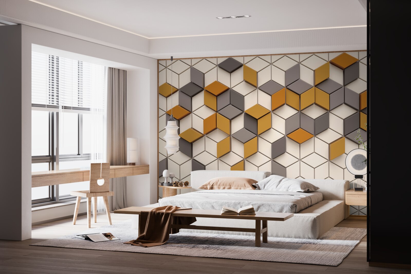 Fotobehang blokken met verschillende randen