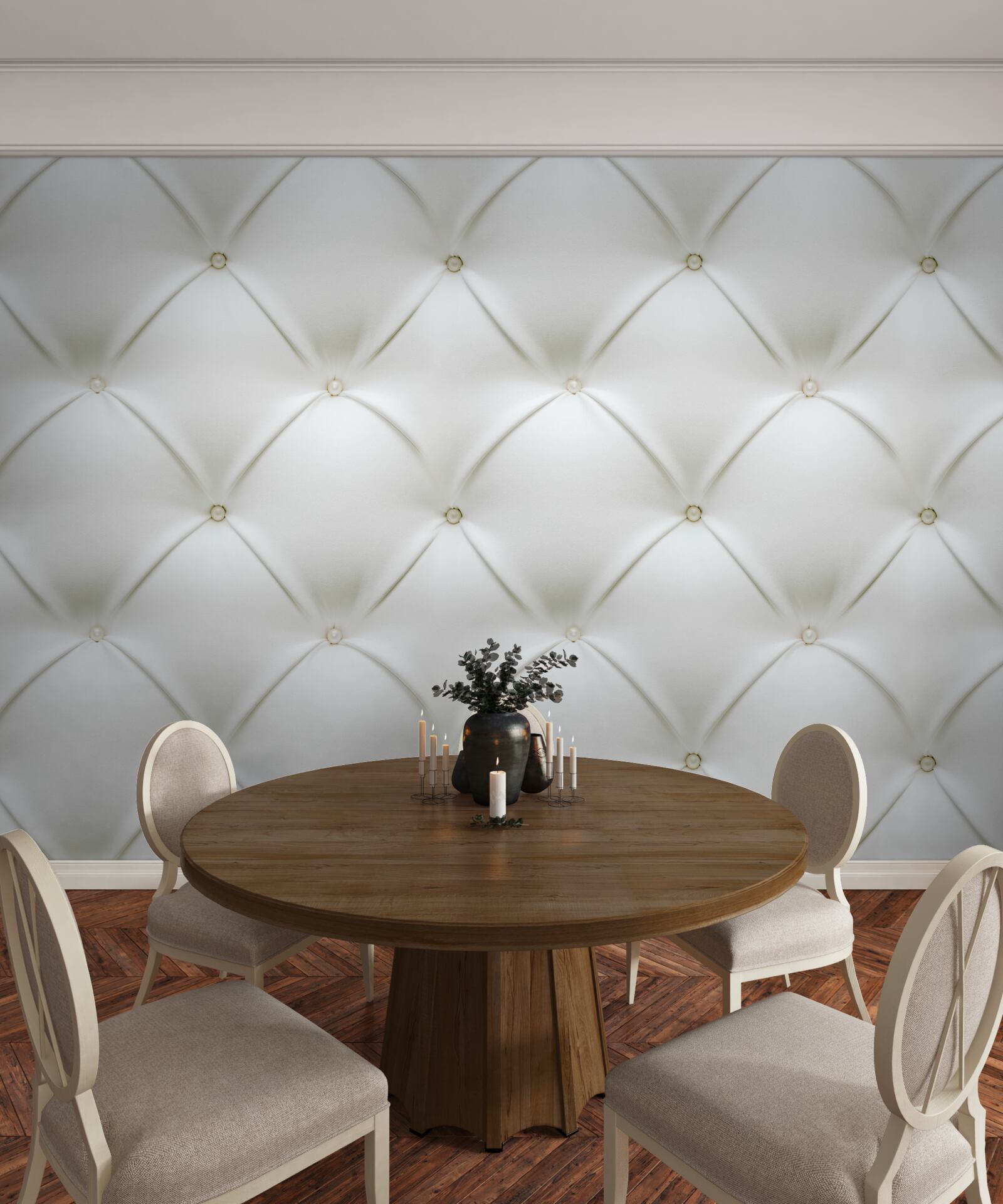 Fotobehang Textuur met gouden parels in een driedimensionaal ontwerp