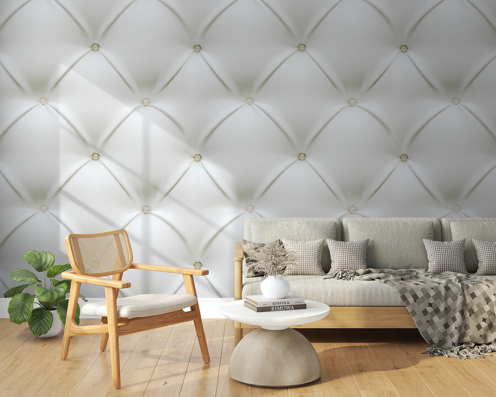 Fotobehang Textuur met gouden parels in een driedimensionaal ontwerp