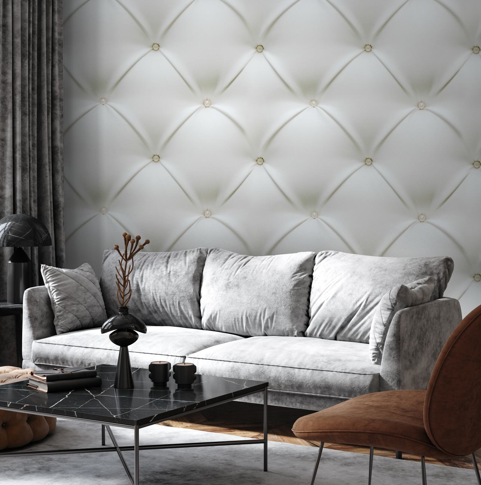 Fotobehang Textuur met gouden parels in een driedimensionaal ontwerp