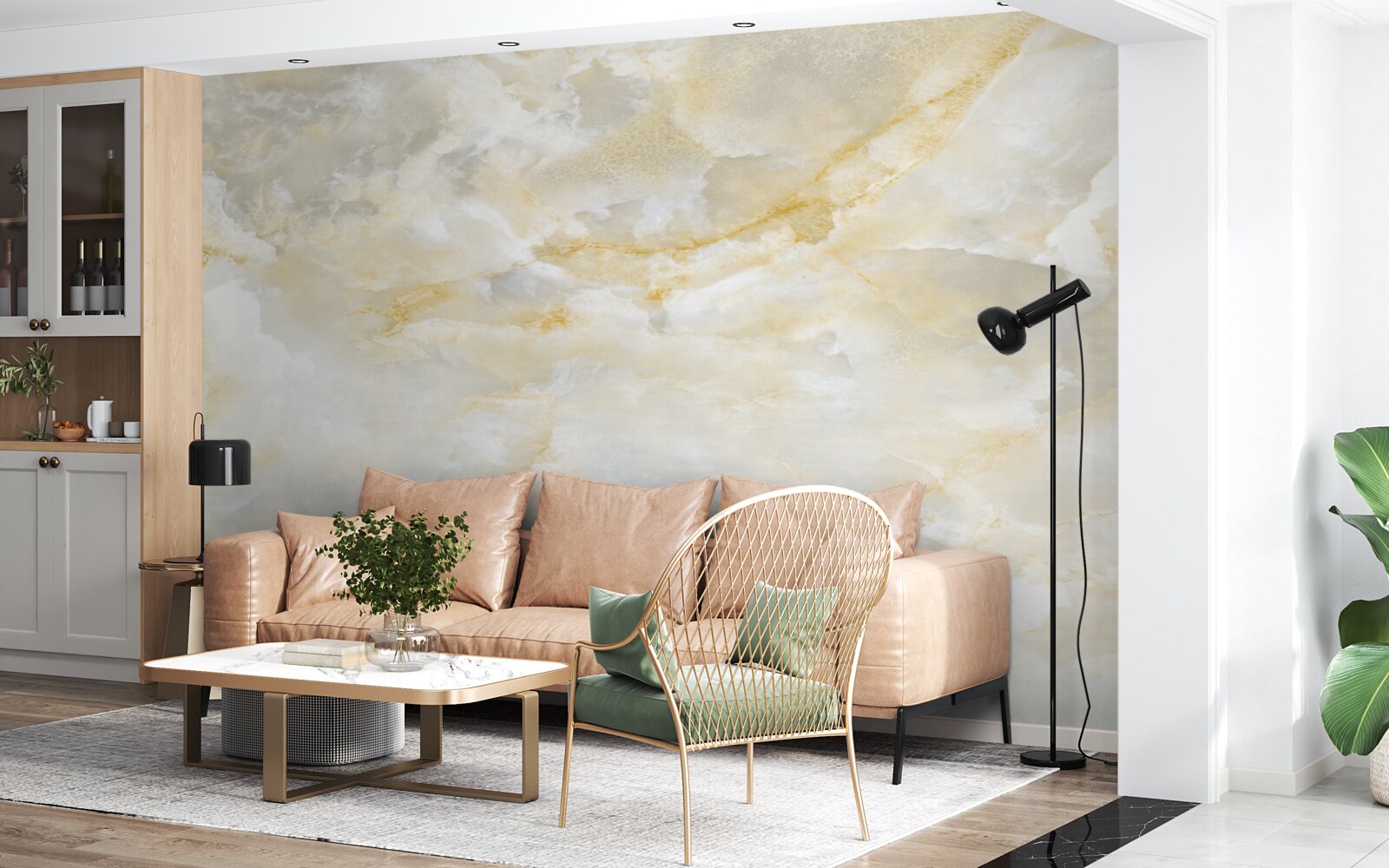 Fotobehang wolken gevuld met regen bij het aanbreken van het licht