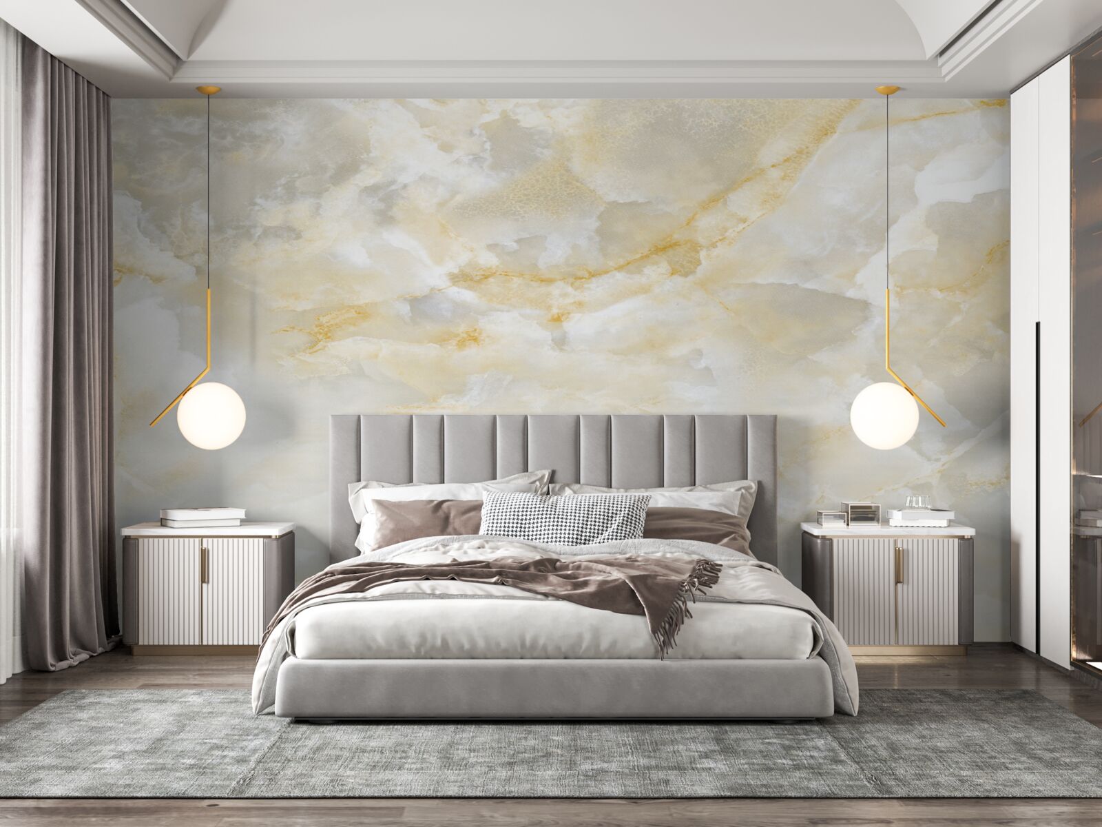 Fotobehang wolken gevuld met regen bij het aanbreken van het licht