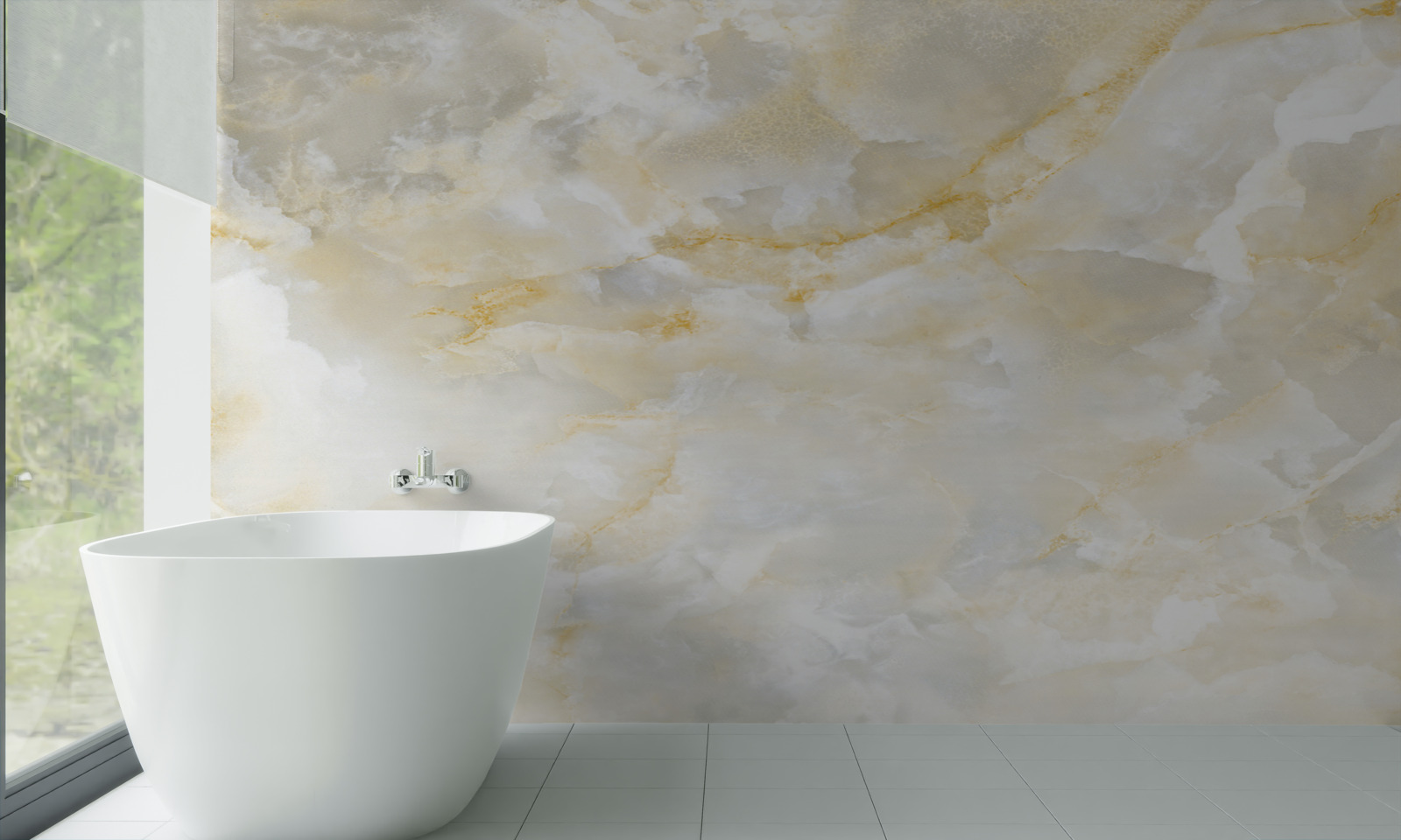 Fotobehang wolken gevuld met regen bij het aanbreken van het licht