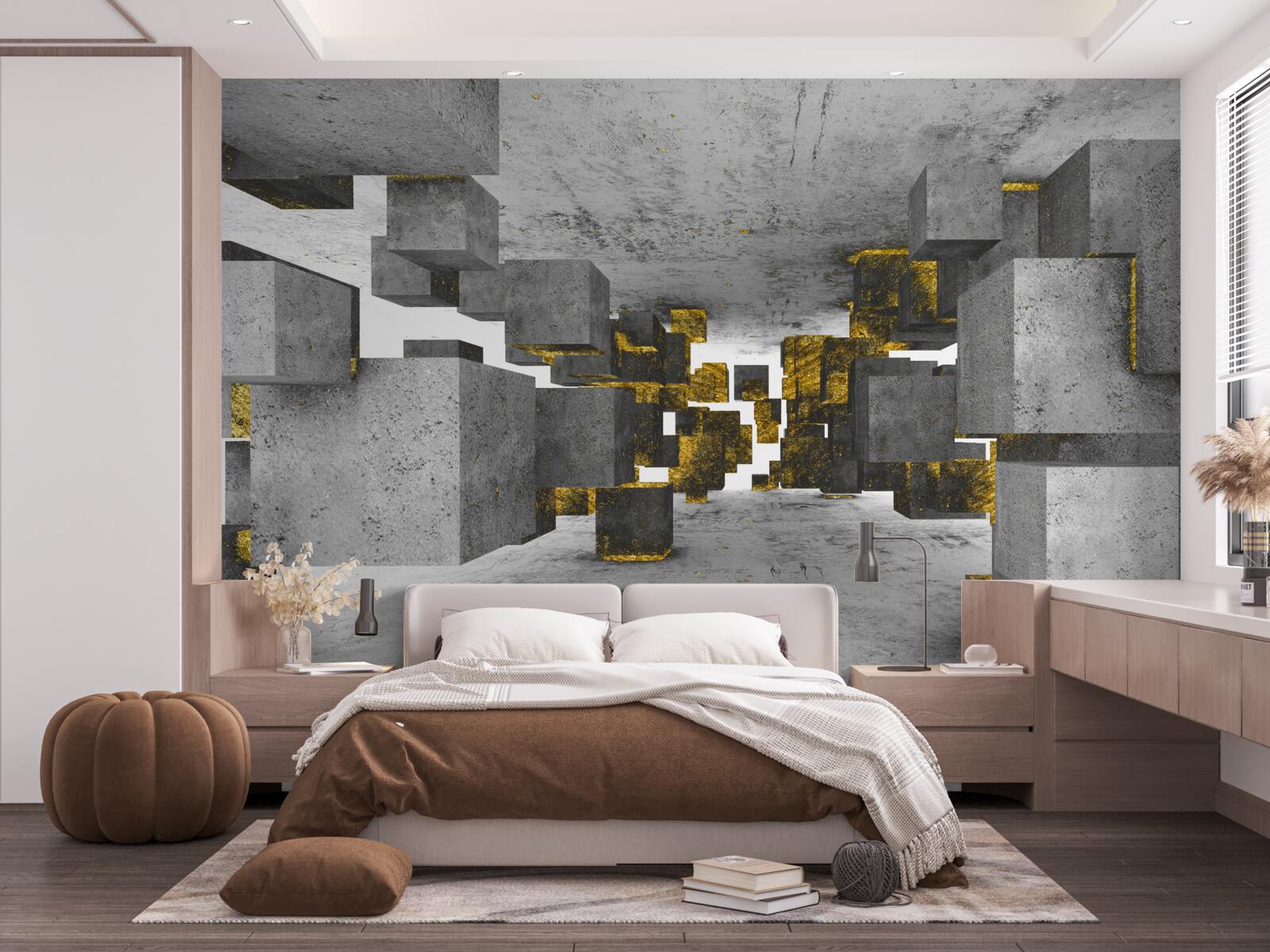 Fotobehang enkels zwevend in de lucht met gouden details