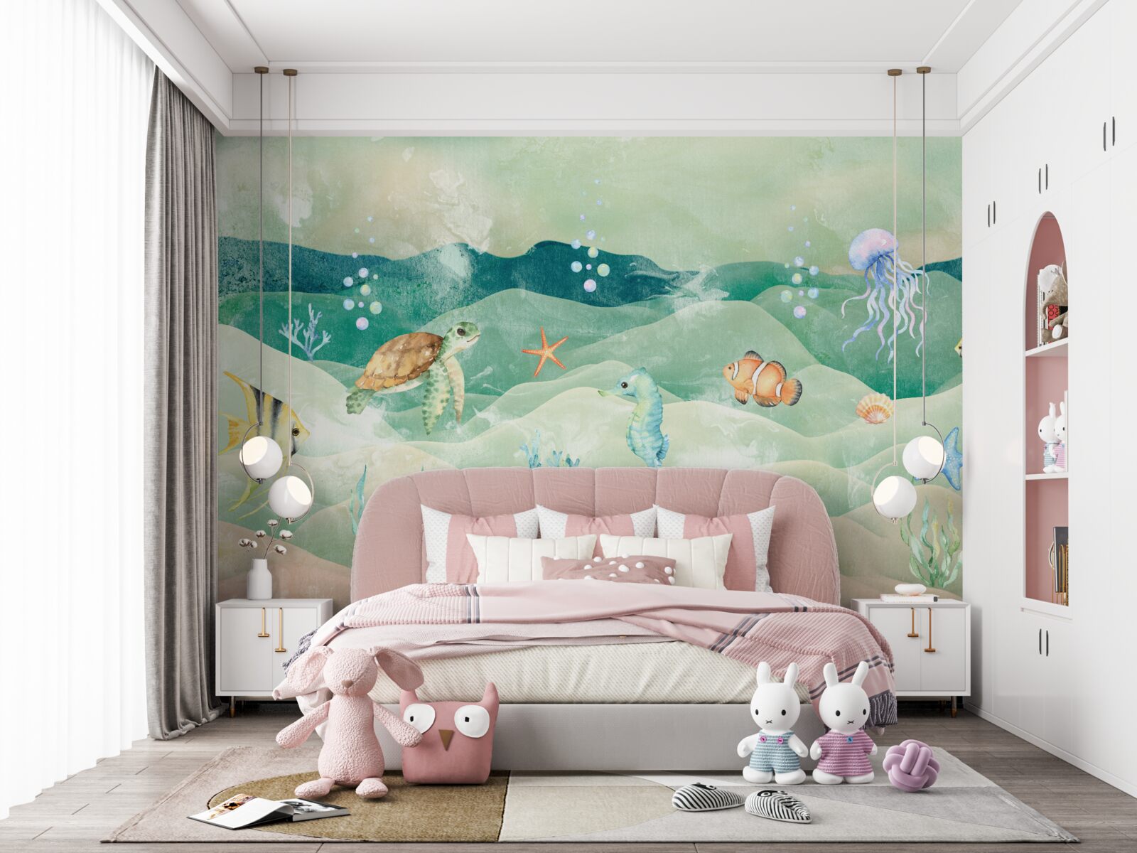 Fotobehang veel zeeleven en verschillende vissen