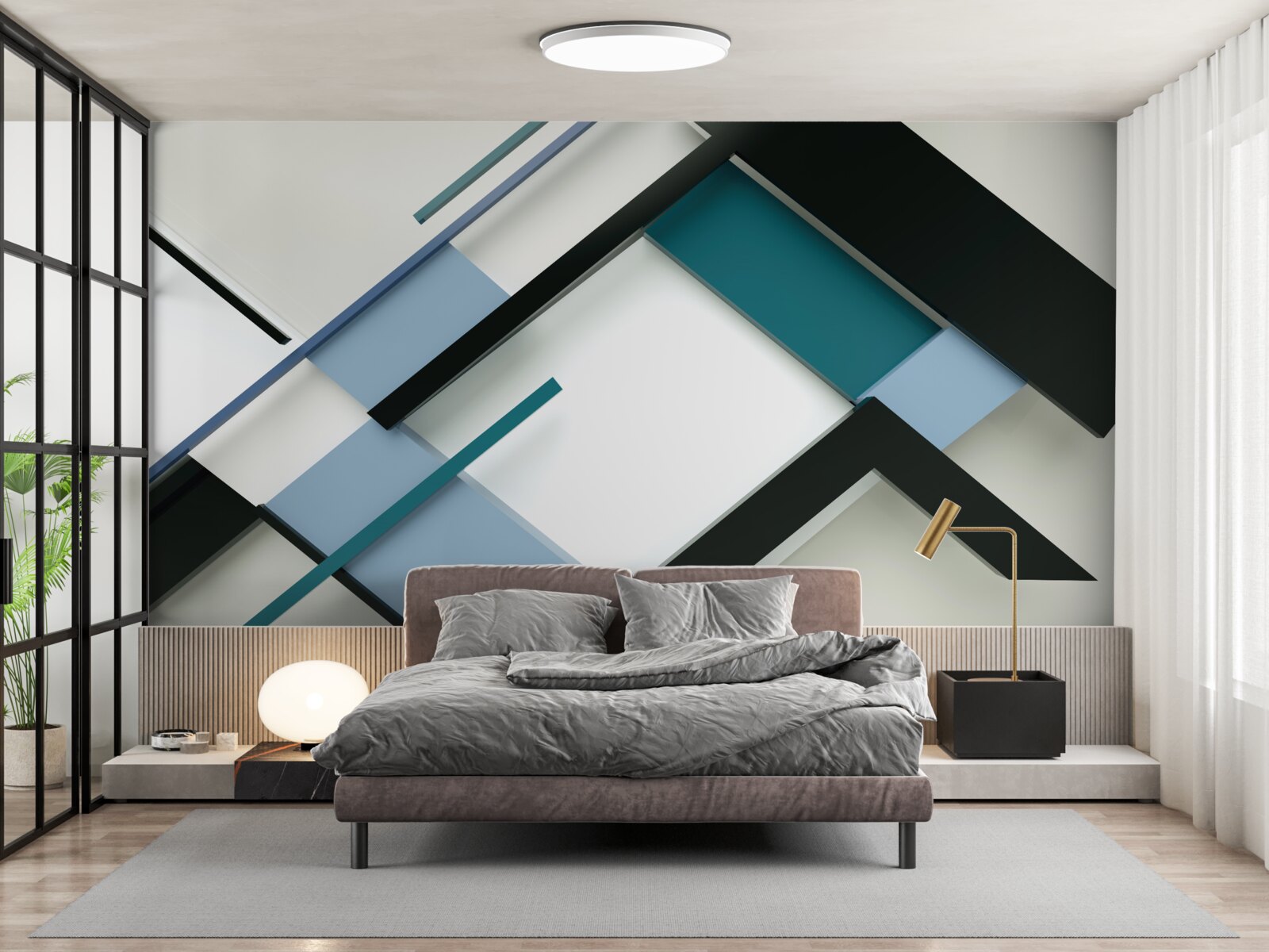 Fotobehang geometrische vormen in abstractie