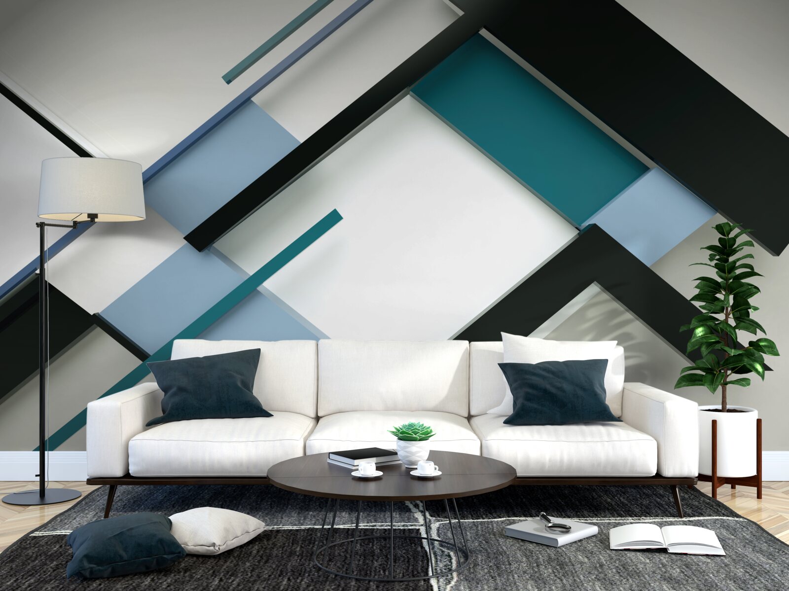 Fotobehang geometrische vormen in abstractie