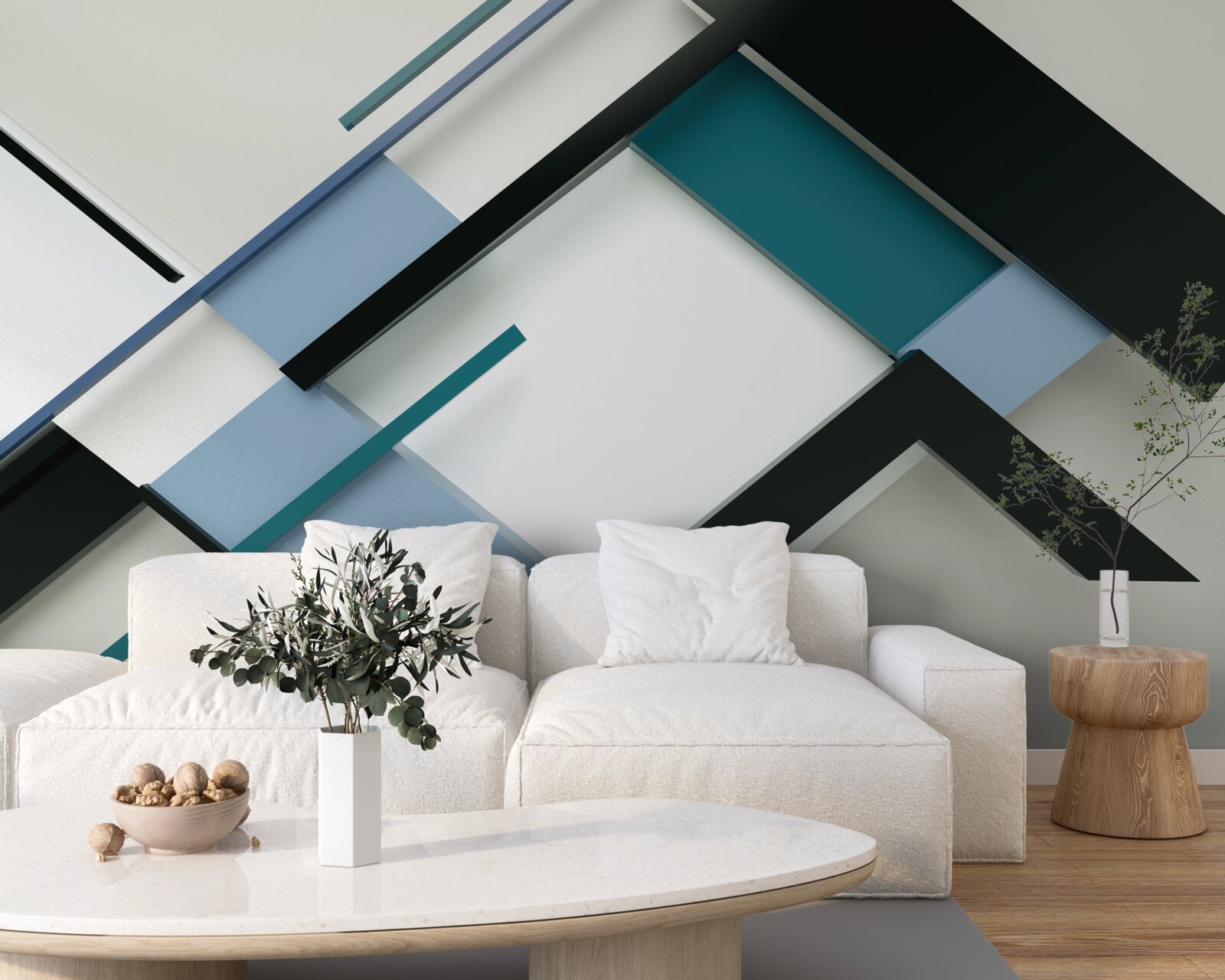 Fotobehang geometrische vormen in abstractie