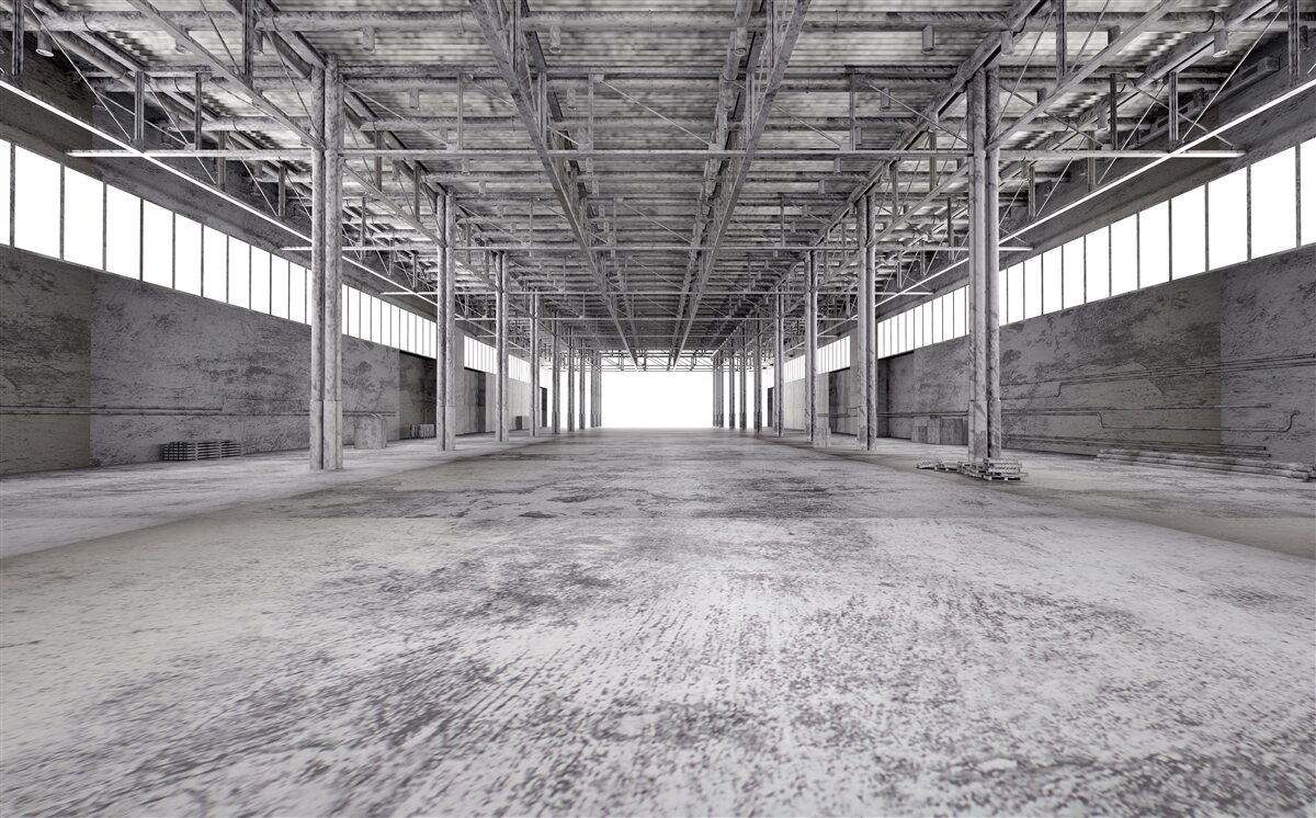 Fotobehang zwart-wit studio is leeg