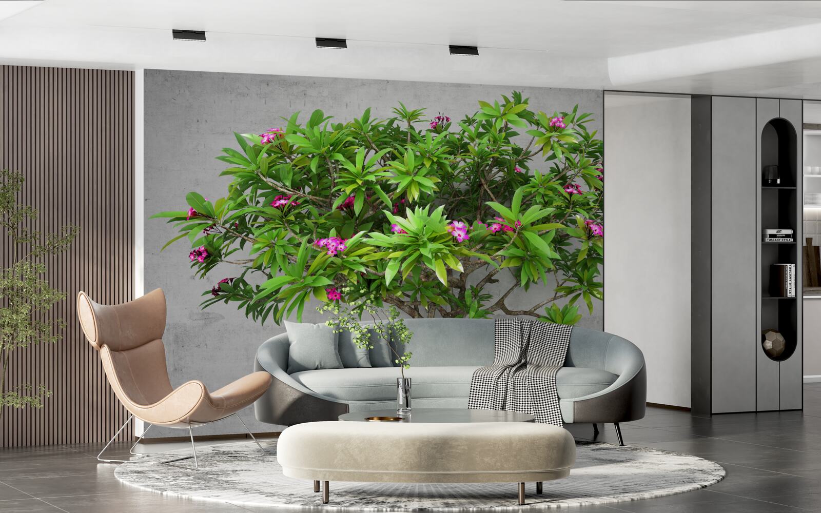 Fotobehang groene flits op een loofboom