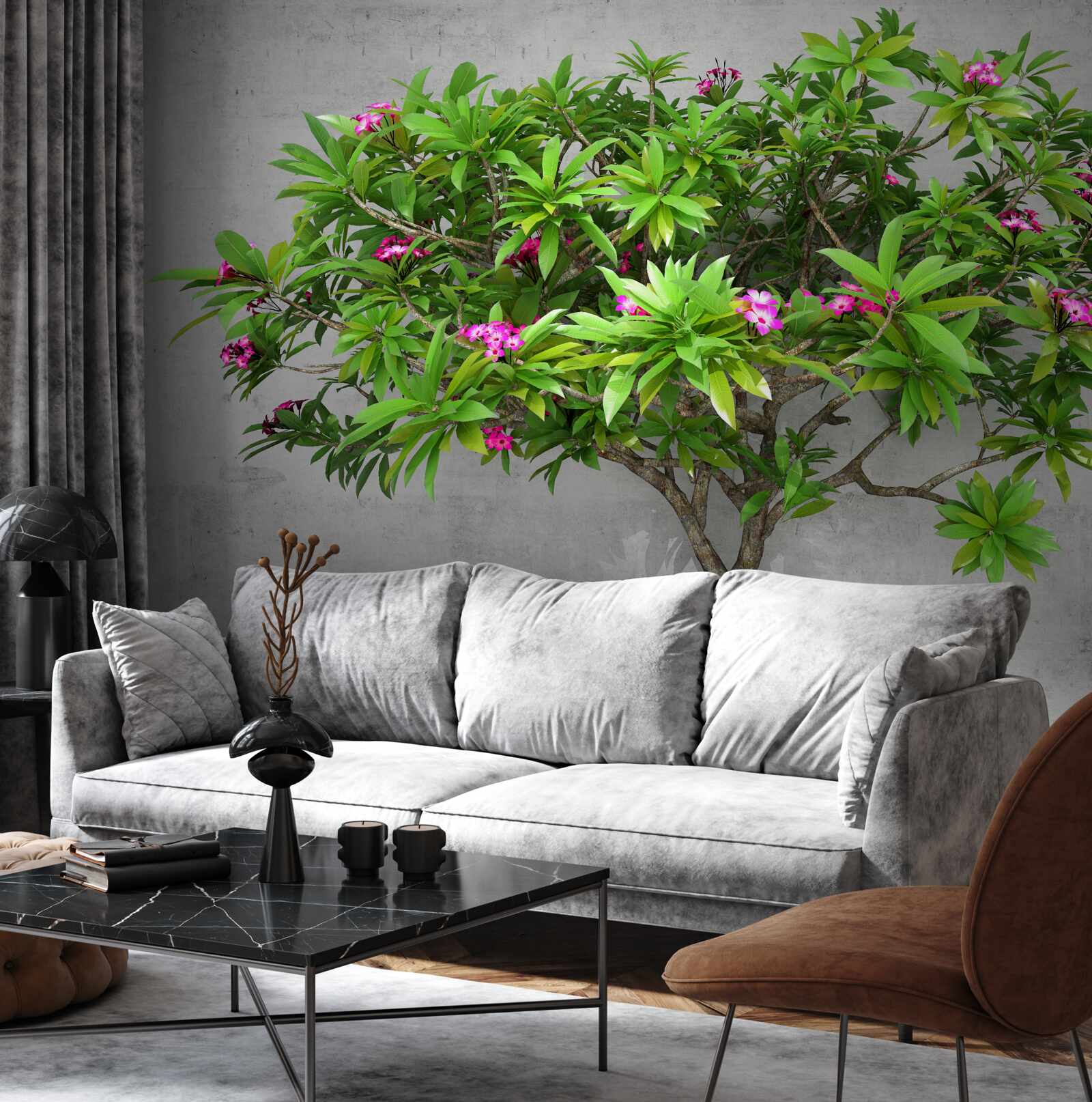 Fotobehang groene flits op een loofboom