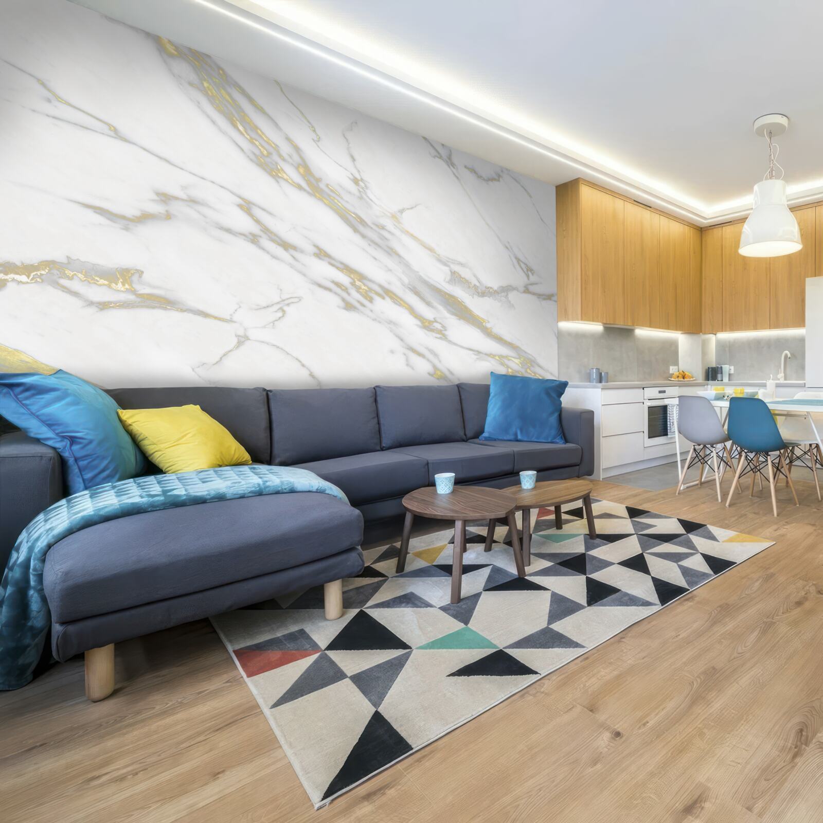 Fotobehang doorlopende inkeping op licht marmer