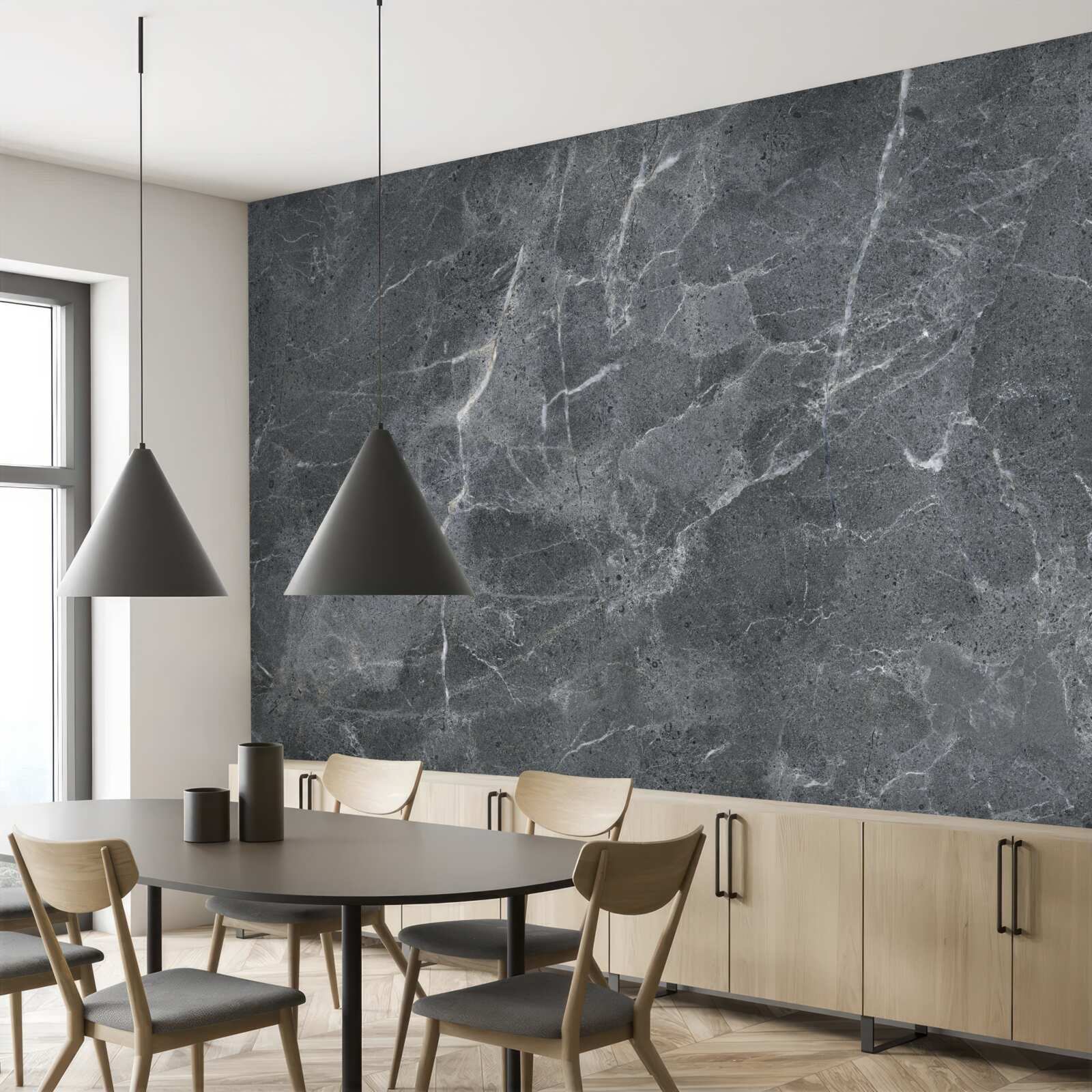 Fotobehang grijze wolken vol regen en duisternis