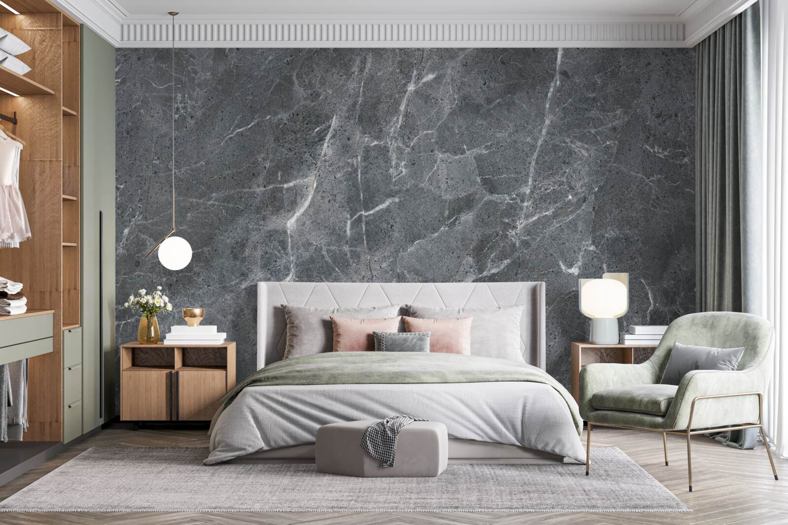 Fotobehang grijze wolken vol regen en duisternis