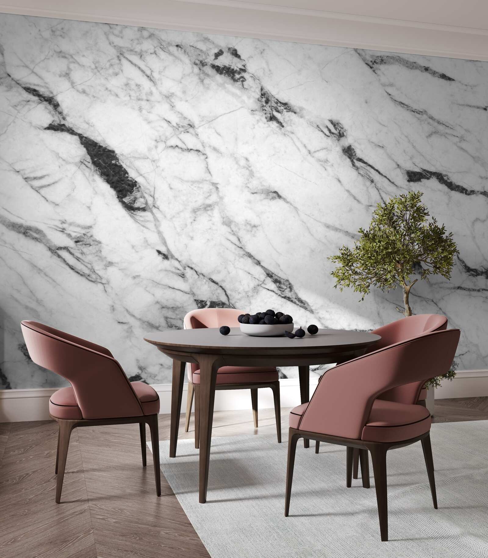 Fotobehang combinatie van witte en blauwe rook