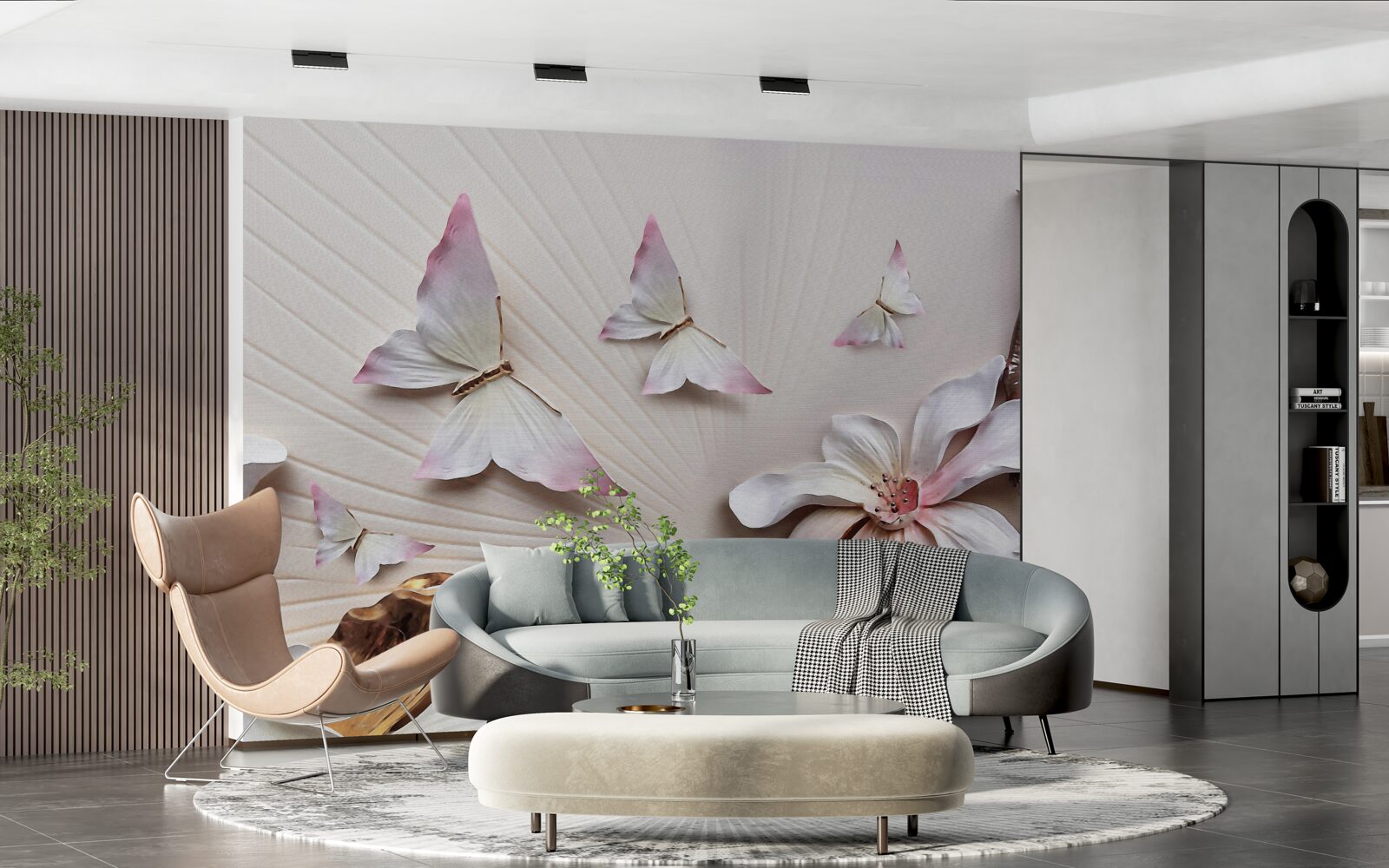 Fotobehang Motten over heldere knoppen