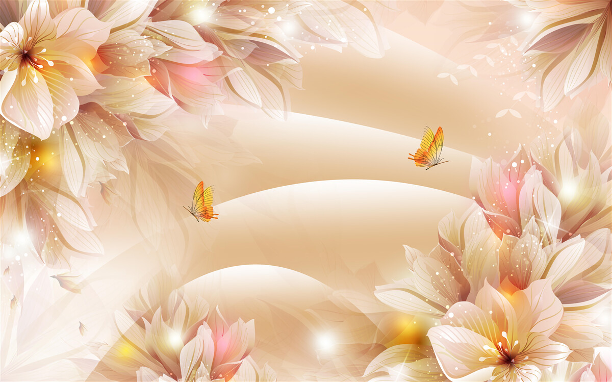 Fotobehang bloeiende knoppen versieren de bruine zijde