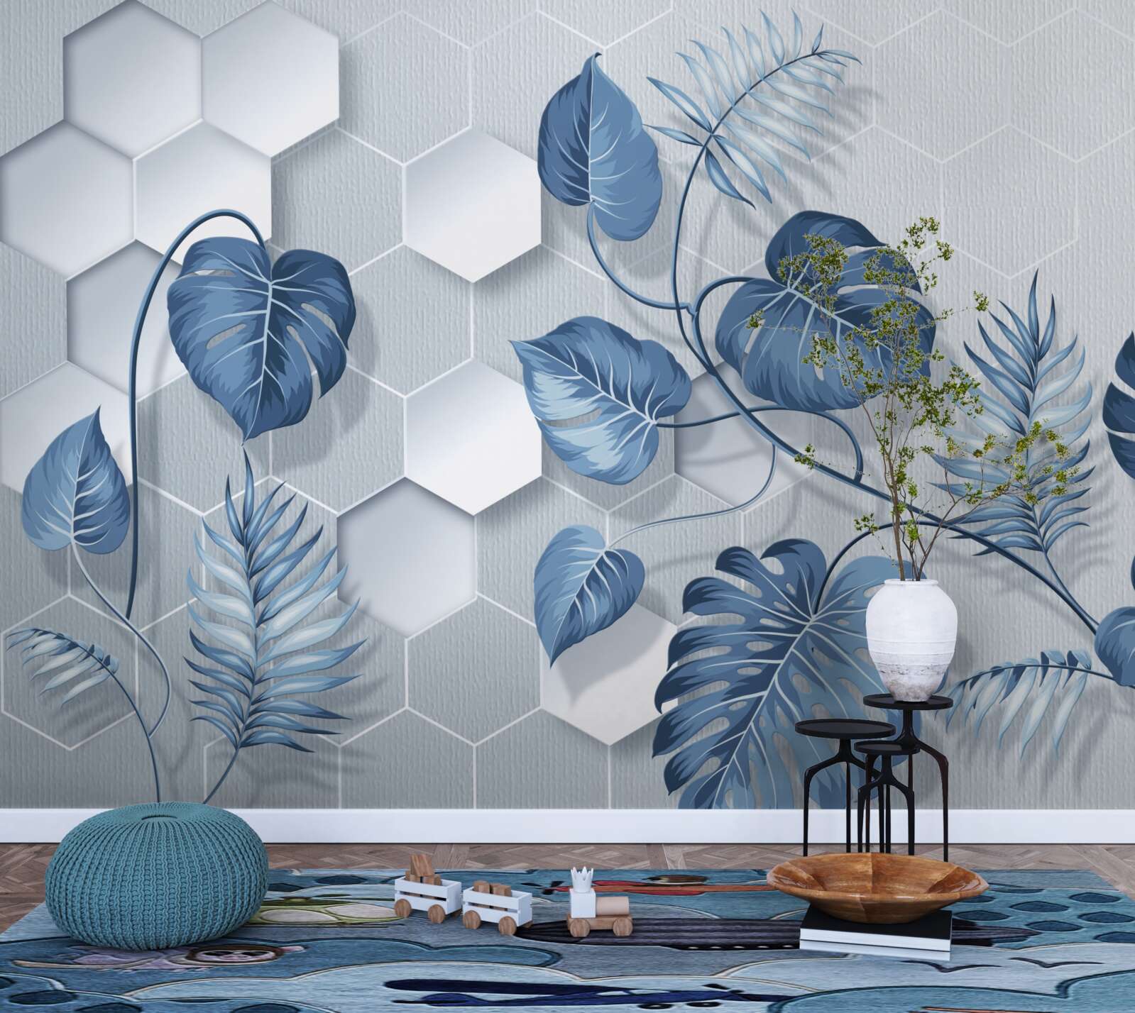 Fotobehang monstera op een niet nader gespecificeerde achtergrond