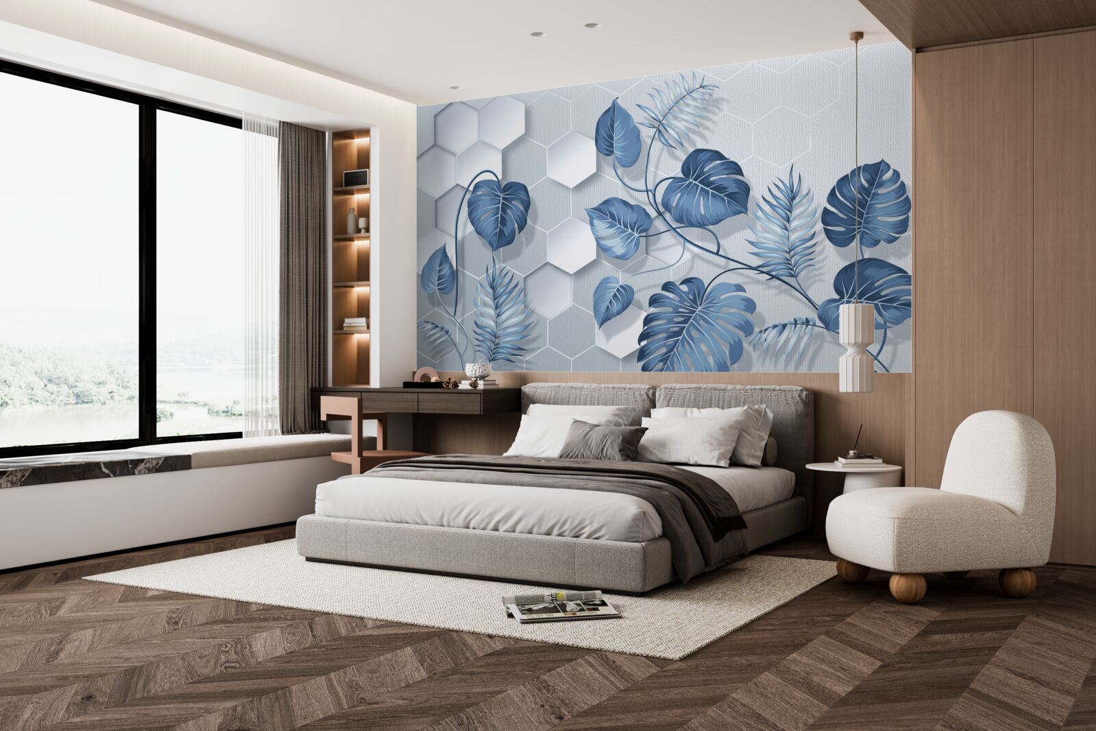 Fotobehang monstera op een niet nader gespecificeerde achtergrond