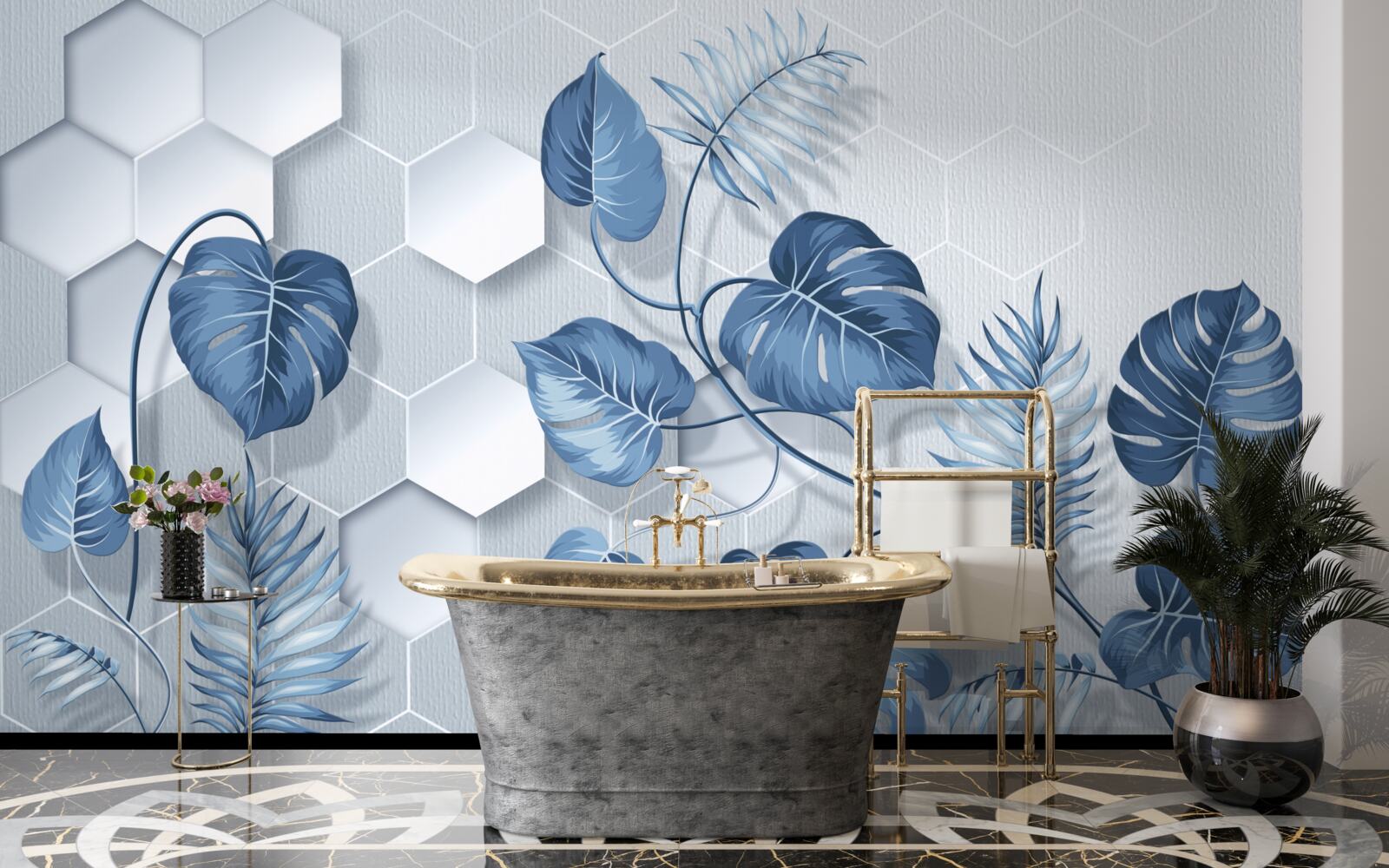 Fotobehang monstera op een niet nader gespecificeerde achtergrond