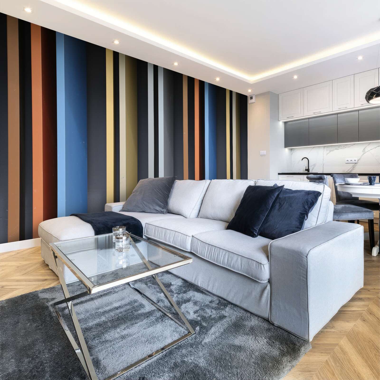 Fotobehang felgekleurde lijnen die verticaal lopen